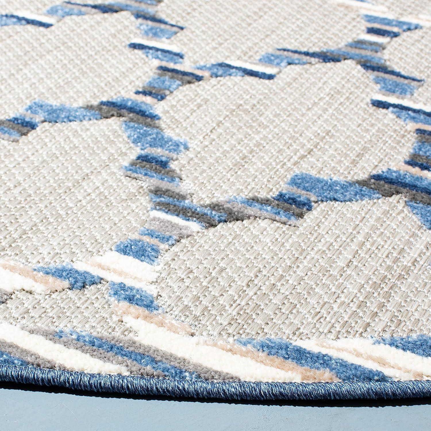 image:imageSAFAVIEH Washable Rug Outdoor Cabana Collection 8 x 10 Grey amp Ivory NonShedding amp Easy to Clean Ideal for Patio Backyard Mudroom CBN333FGreyBlue