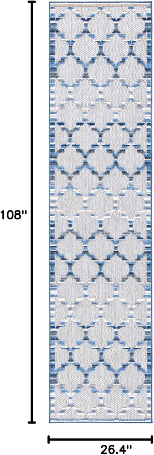 image:imageSAFAVIEH Washable Rug Outdoor Cabana Collection 8 x 10 Grey amp Ivory NonShedding amp Easy to Clean Ideal for Patio Backyard Mudroom CBN333FGreyBlue