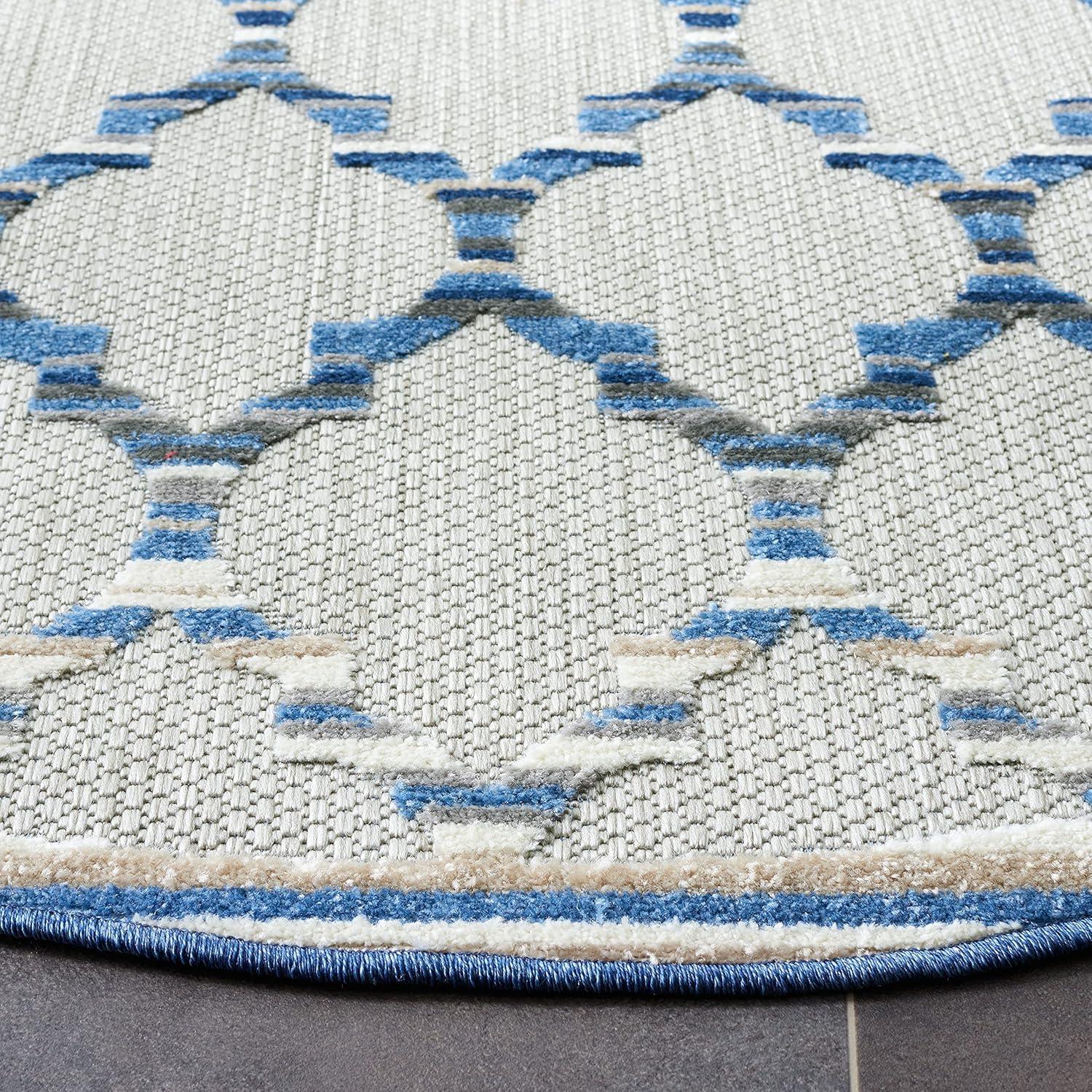 image:imageSAFAVIEH Washable Rug Outdoor Cabana Collection 8 x 10 Grey amp Ivory NonShedding amp Easy to Clean Ideal for Patio Backyard Mudroom CBN333FGreyBlue