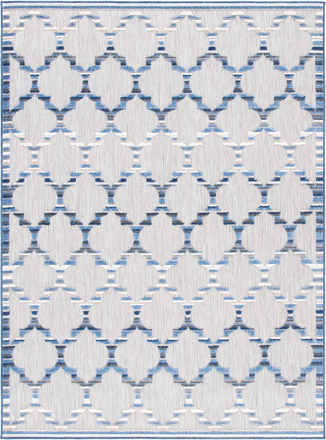 image:imageSAFAVIEH Washable Rug Outdoor Cabana Collection 8 x 10 Grey amp Ivory NonShedding amp Easy to Clean Ideal for Patio Backyard Mudroom CBN333FGreyBlue
