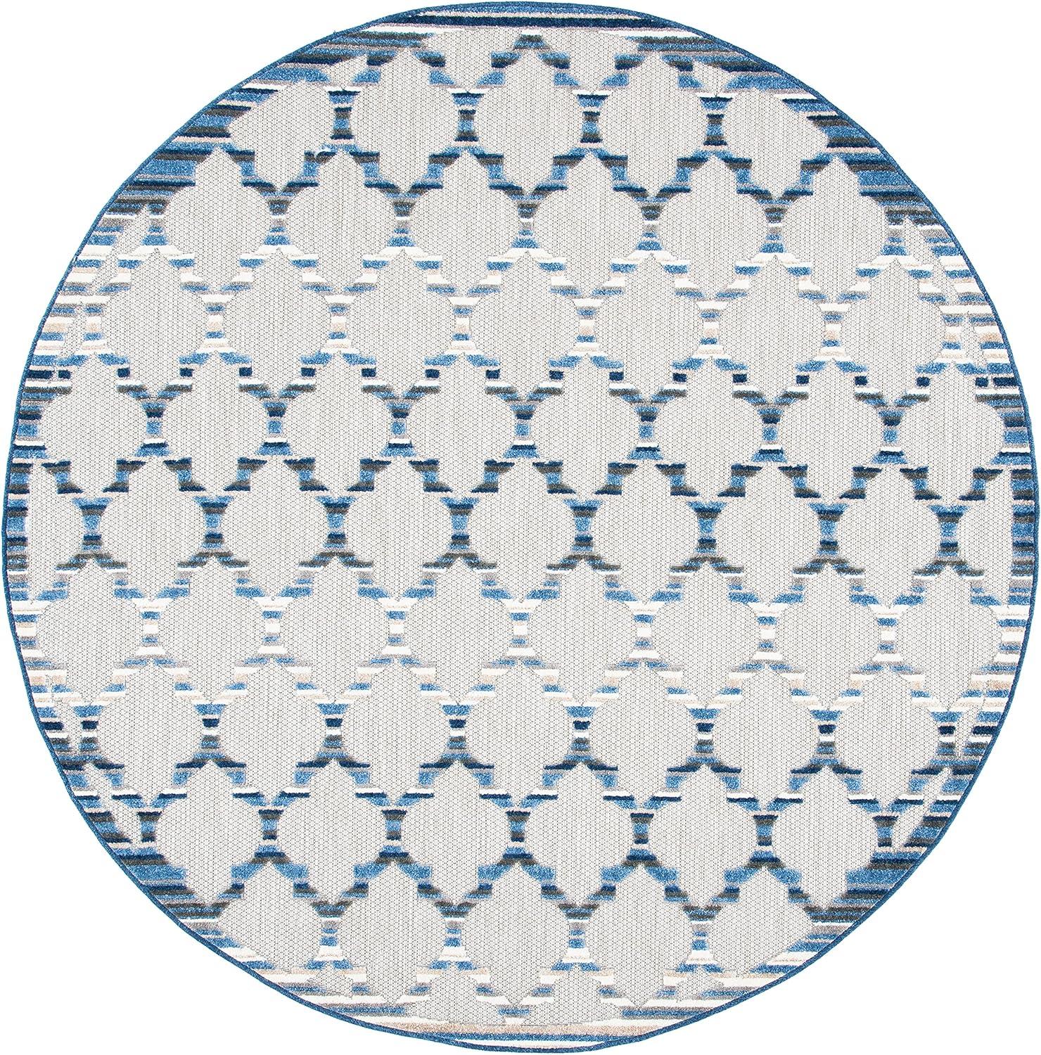 image:imageSAFAVIEH Washable Rug Outdoor Cabana Collection 8 x 10 Grey amp Ivory NonShedding amp Easy to Clean Ideal for Patio Backyard Mudroom CBN333FGreyBlue
