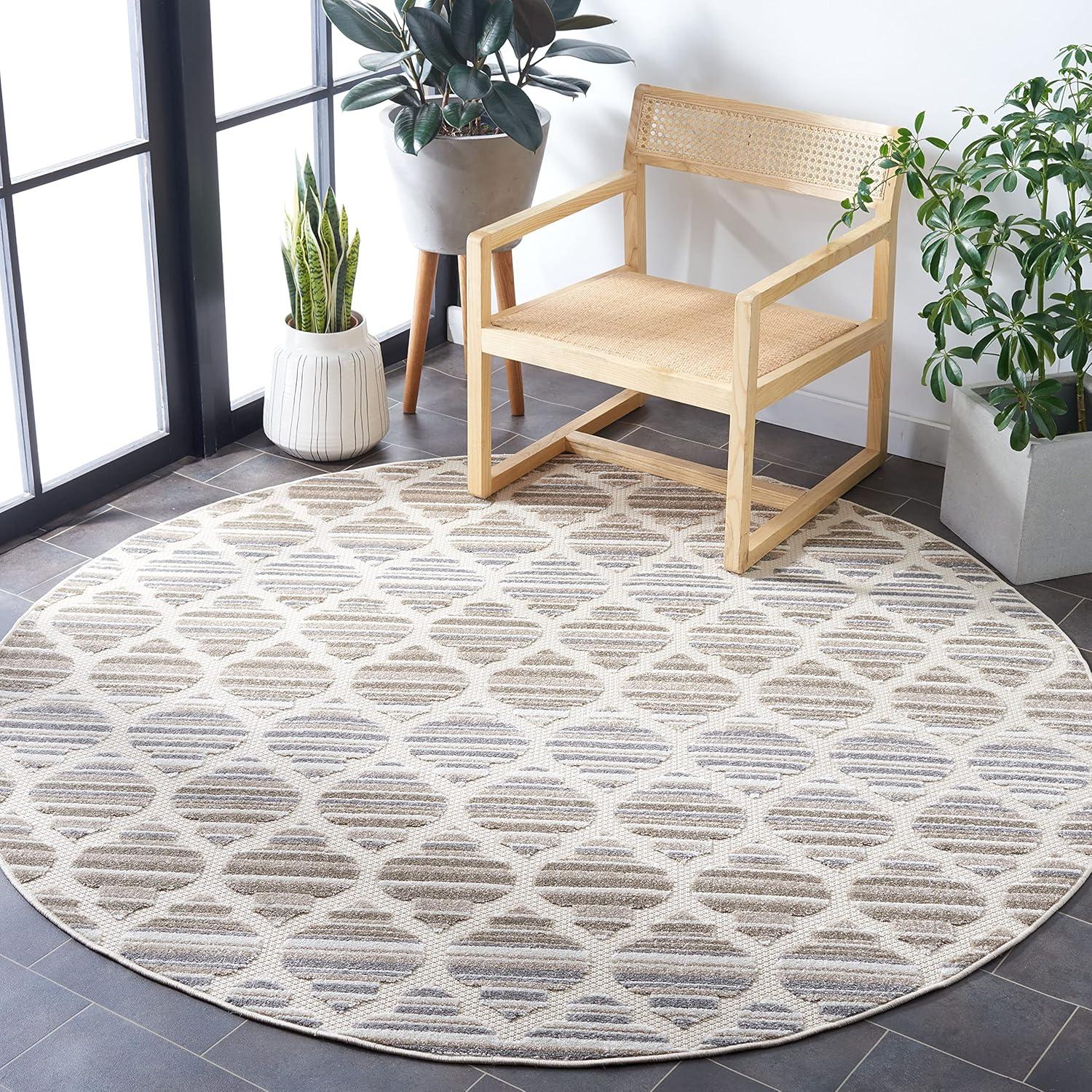 image:imageSAFAVIEH Washable Rug Outdoor Cabana Collection 8 x 10 Grey amp Ivory NonShedding amp Easy to Clean Ideal for Patio Backyard Mudroom CBN333FGreyIvory