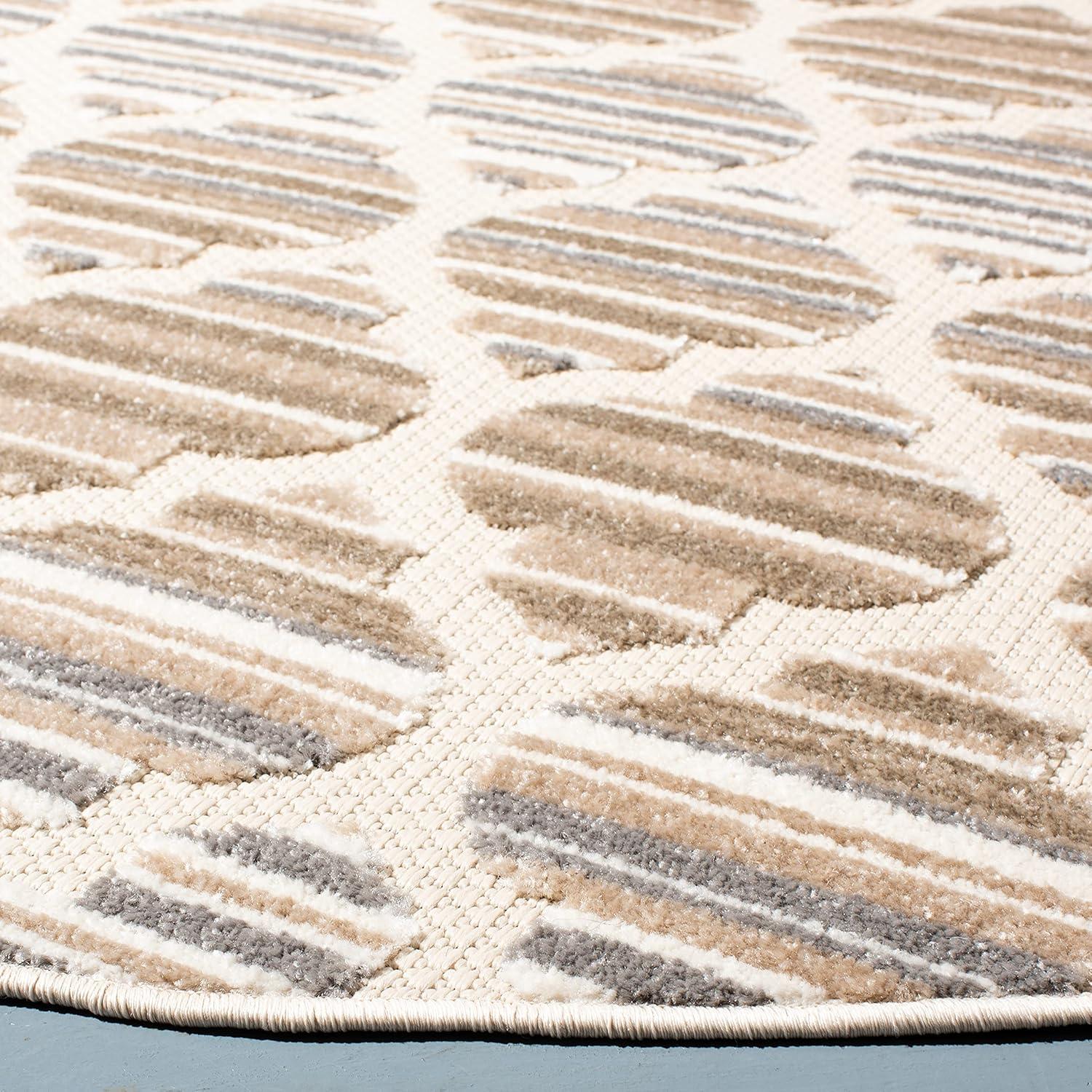 image:imageSAFAVIEH Washable Rug Outdoor Cabana Collection 8 x 10 Grey amp Ivory NonShedding amp Easy to Clean Ideal for Patio Backyard Mudroom CBN333FGreyIvory