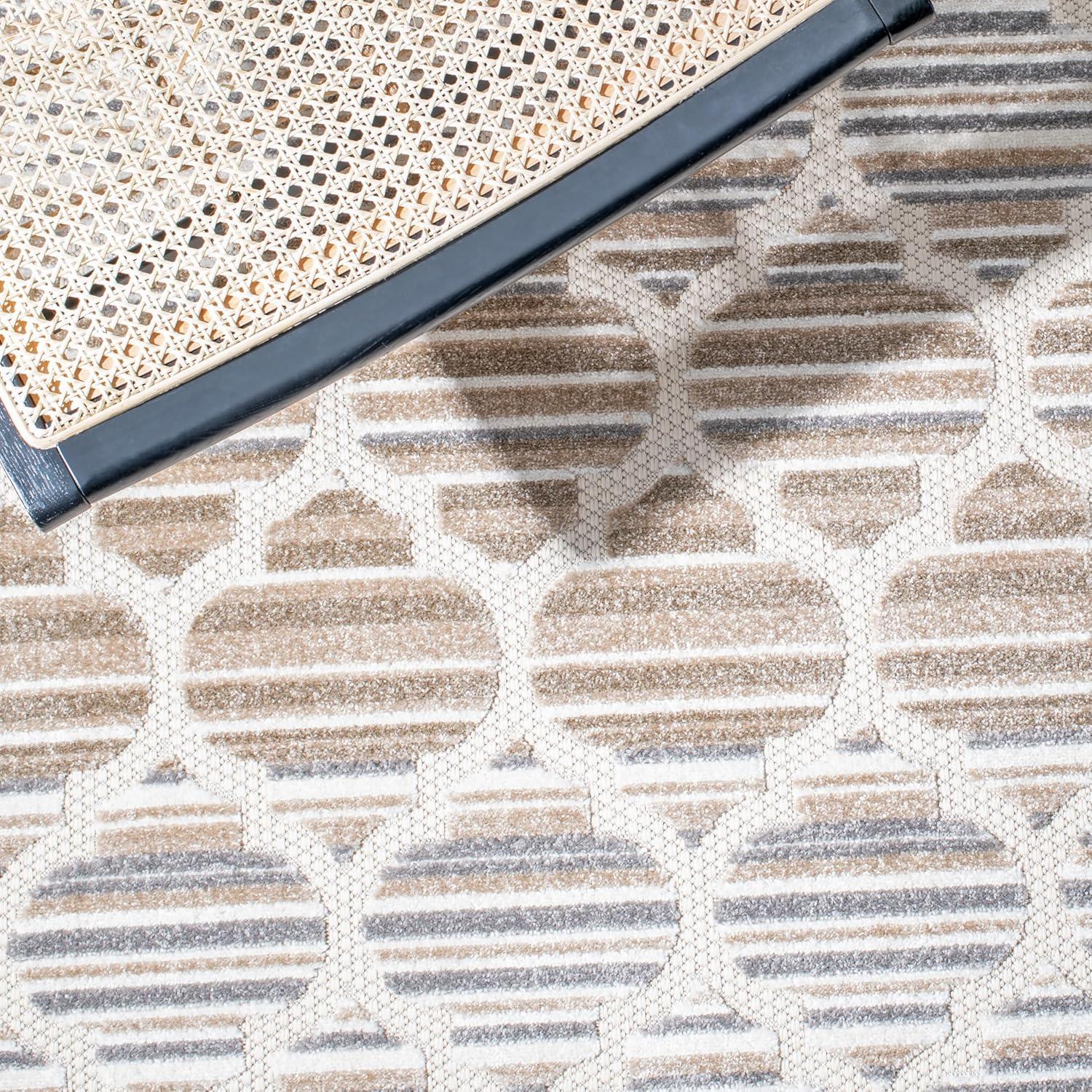 image:imageSAFAVIEH Washable Rug Outdoor Cabana Collection 8 x 10 Grey amp Ivory NonShedding amp Easy to Clean Ideal for Patio Backyard Mudroom CBN333FGreyIvory