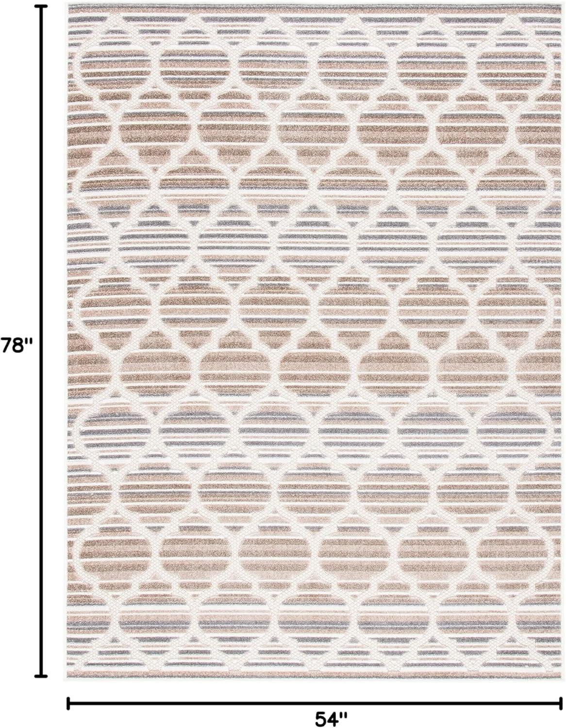 image:imageSAFAVIEH Washable Rug Outdoor Cabana Collection 8 x 10 Grey amp Ivory NonShedding amp Easy to Clean Ideal for Patio Backyard Mudroom CBN333FGreyIvory