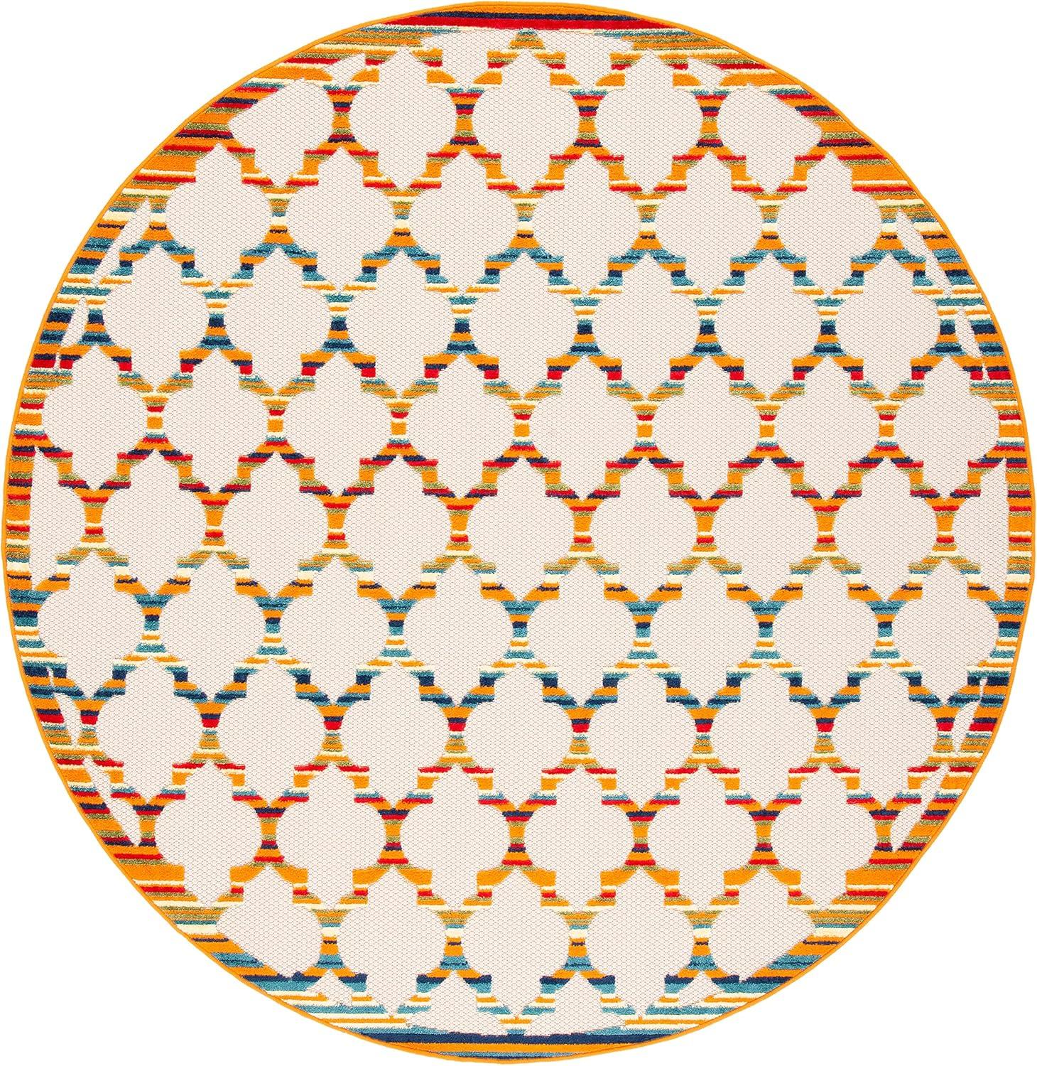 image:imageSAFAVIEH Washable Rug Outdoor Cabana Collection 8 x 10 Grey amp Ivory NonShedding amp Easy to Clean Ideal for Patio Backyard Mudroom CBN333FIvoryOrange