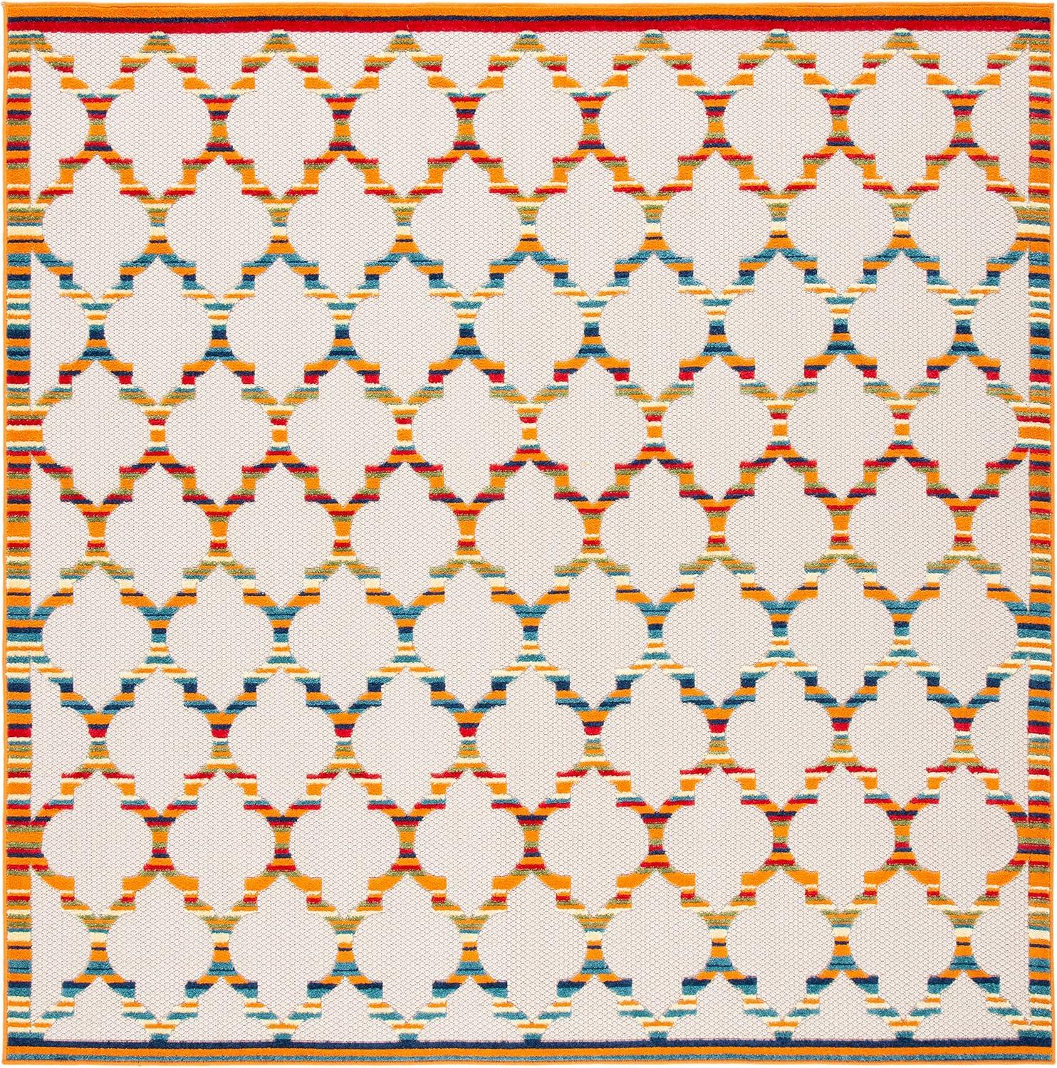 image:imageSAFAVIEH Washable Rug Outdoor Cabana Collection 8 x 10 Grey amp Ivory NonShedding amp Easy to Clean Ideal for Patio Backyard Mudroom CBN333FIvoryOrange