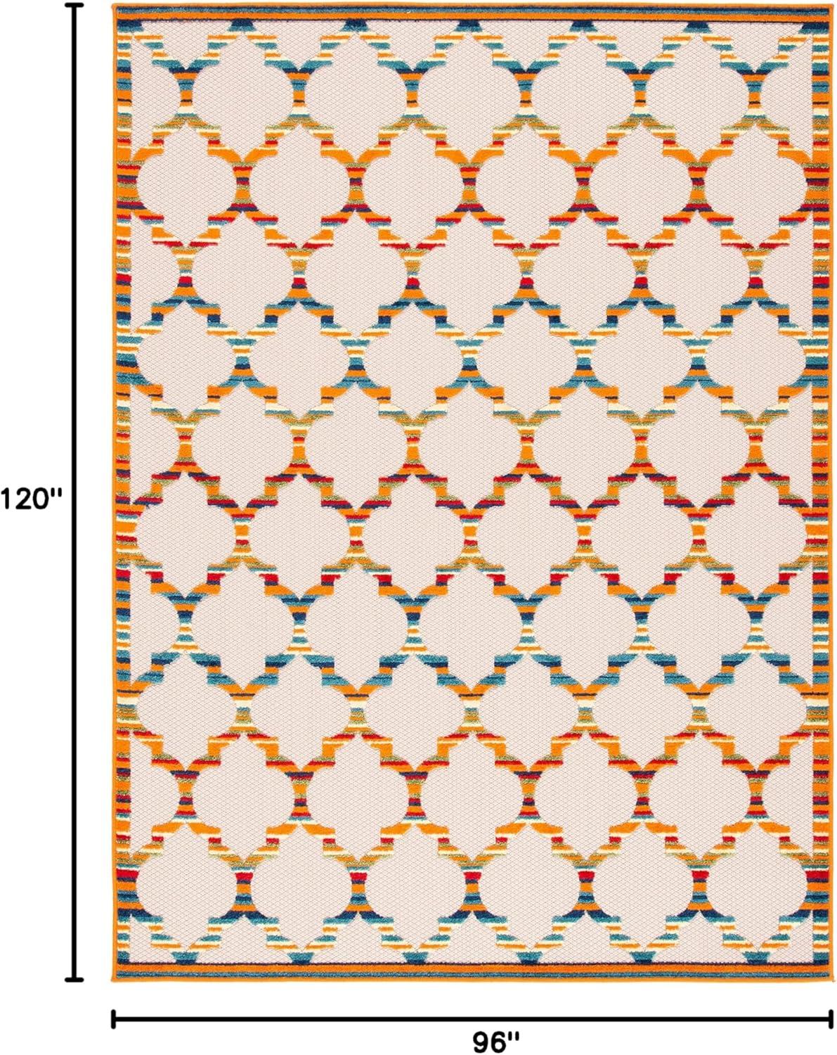 image:imageSAFAVIEH Washable Rug Outdoor Cabana Collection 8 x 10 Grey amp Ivory NonShedding amp Easy to Clean Ideal for Patio Backyard Mudroom CBN333FIvoryOrange