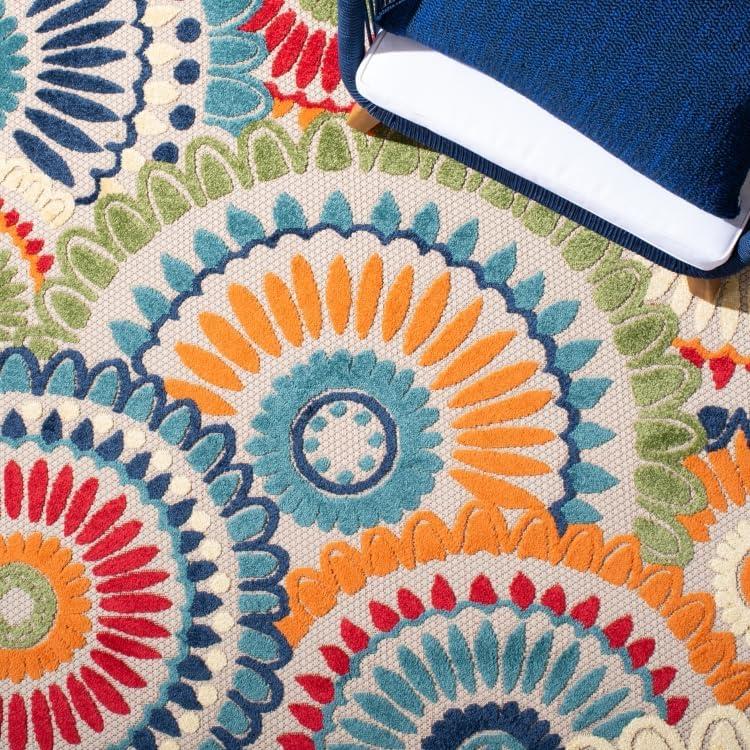 image:imageSAFAVIEH Washable Rug Outdoor Cabana Collection 8 x 10 Grey amp Ivory NonShedding amp Easy to Clean Ideal for Patio Backyard Mudroom CBN382FBlueIvory