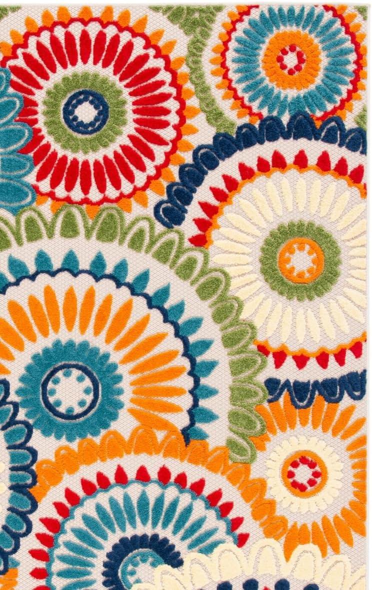 image:imageSAFAVIEH Washable Rug Outdoor Cabana Collection 8 x 10 Grey amp Ivory NonShedding amp Easy to Clean Ideal for Patio Backyard Mudroom CBN382FBlueIvory
