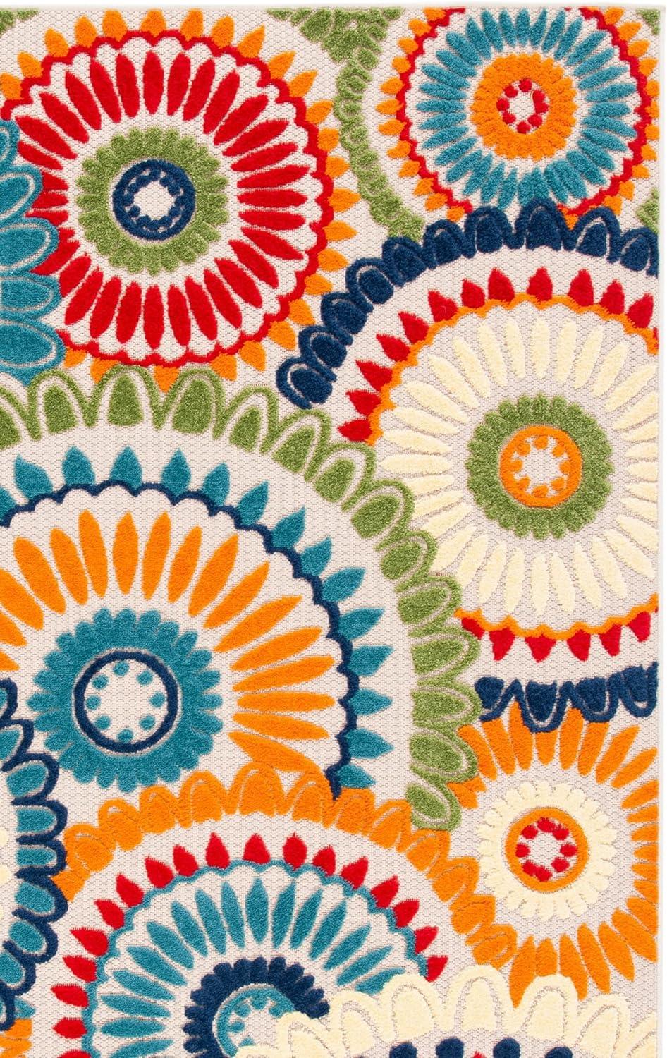 image:imageSAFAVIEH Washable Rug Outdoor Cabana Collection 8 x 10 Grey amp Ivory NonShedding amp Easy to Clean Ideal for Patio Backyard Mudroom CBN382FBlueIvory