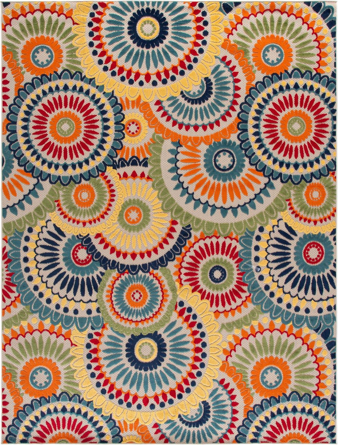 image:imageSAFAVIEH Washable Rug Outdoor Cabana Collection 8 x 10 Grey amp Ivory NonShedding amp Easy to Clean Ideal for Patio Backyard Mudroom CBN382FBlueIvory