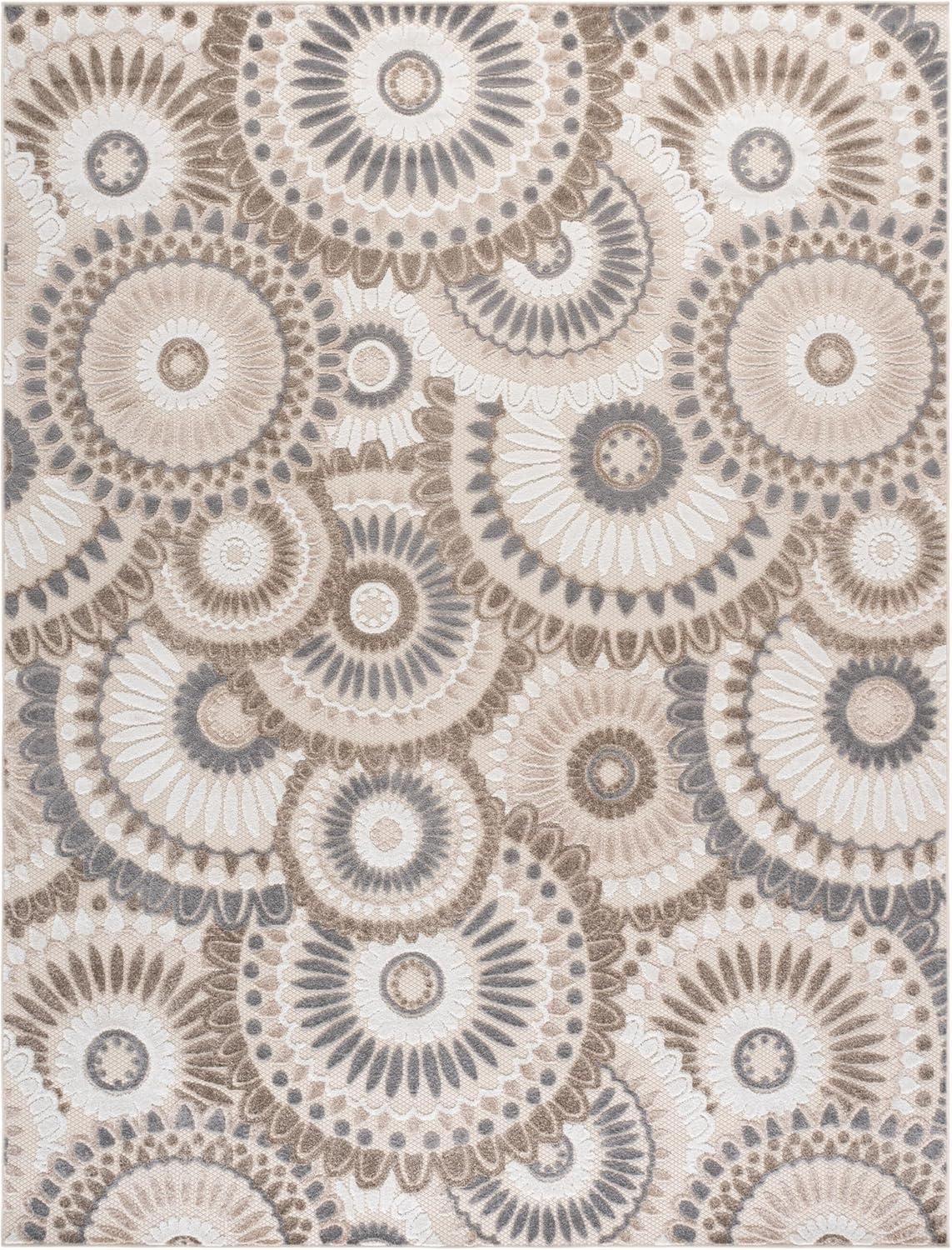 image:imageSAFAVIEH Washable Rug Outdoor Cabana Collection 8 x 10 Grey amp Ivory NonShedding amp Easy to Clean Ideal for Patio Backyard Mudroom CBN382FGreyIvory
