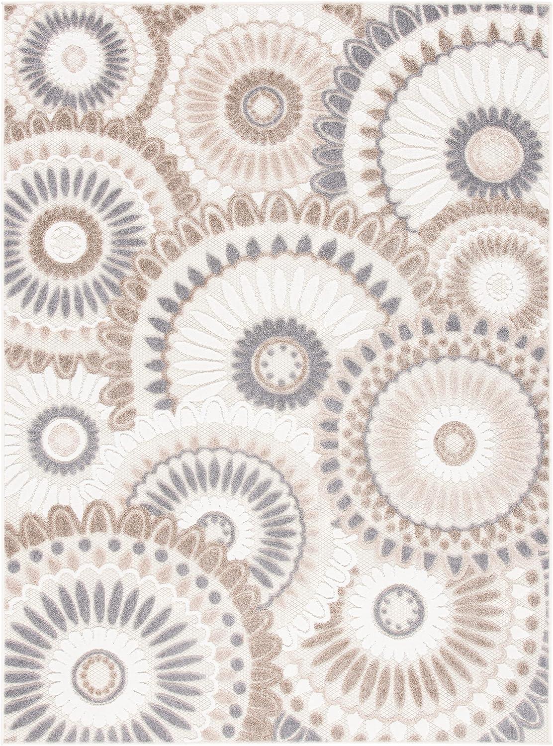 image:imageSAFAVIEH Washable Rug Outdoor Cabana Collection 8 x 10 Grey amp Ivory NonShedding amp Easy to Clean Ideal for Patio Backyard Mudroom CBN382FGreyIvory