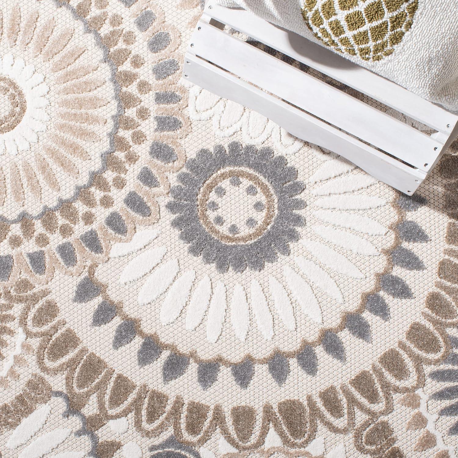 image:imageSAFAVIEH Washable Rug Outdoor Cabana Collection 8 x 10 Grey amp Ivory NonShedding amp Easy to Clean Ideal for Patio Backyard Mudroom CBN382FGreyIvory