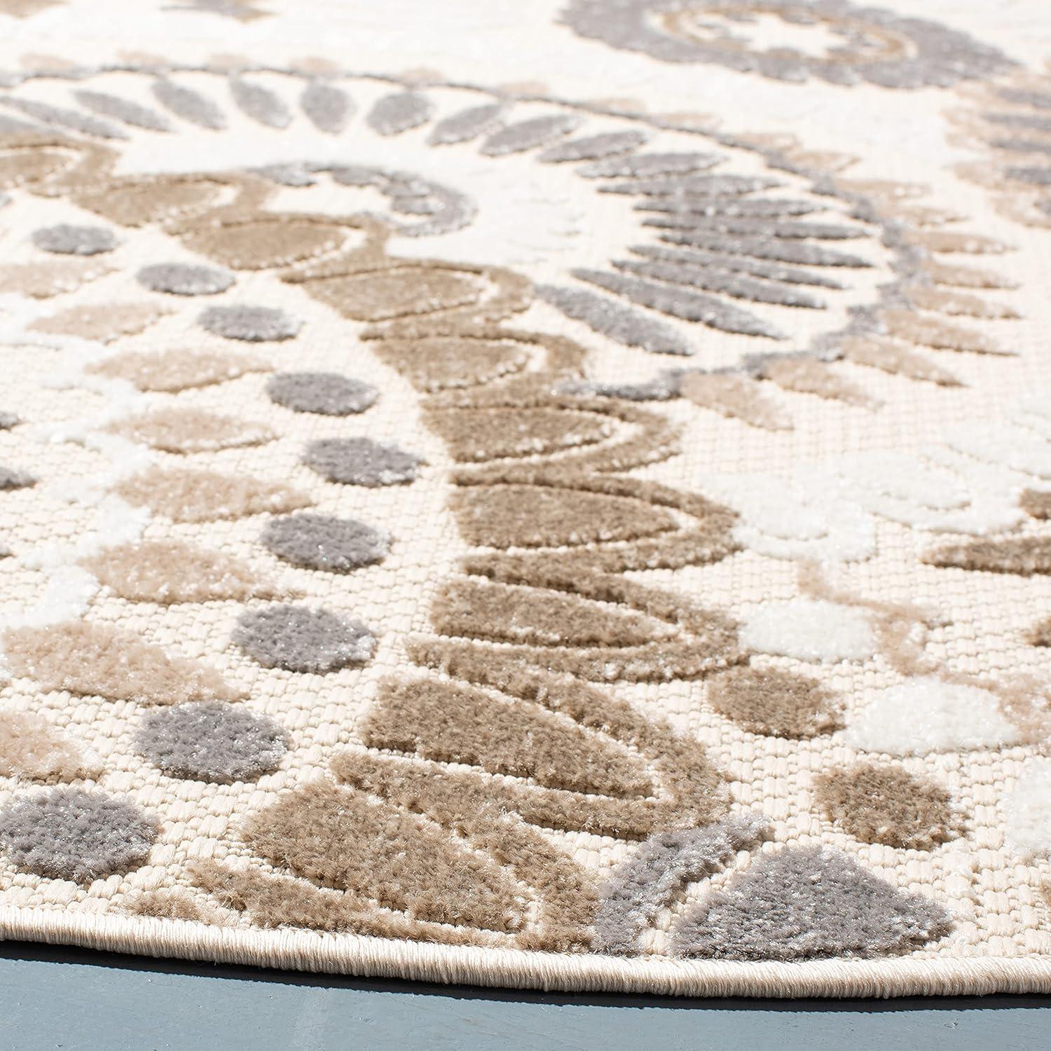image:imageSAFAVIEH Washable Rug Outdoor Cabana Collection 8 x 10 Grey amp Ivory NonShedding amp Easy to Clean Ideal for Patio Backyard Mudroom CBN382FGreyIvory
