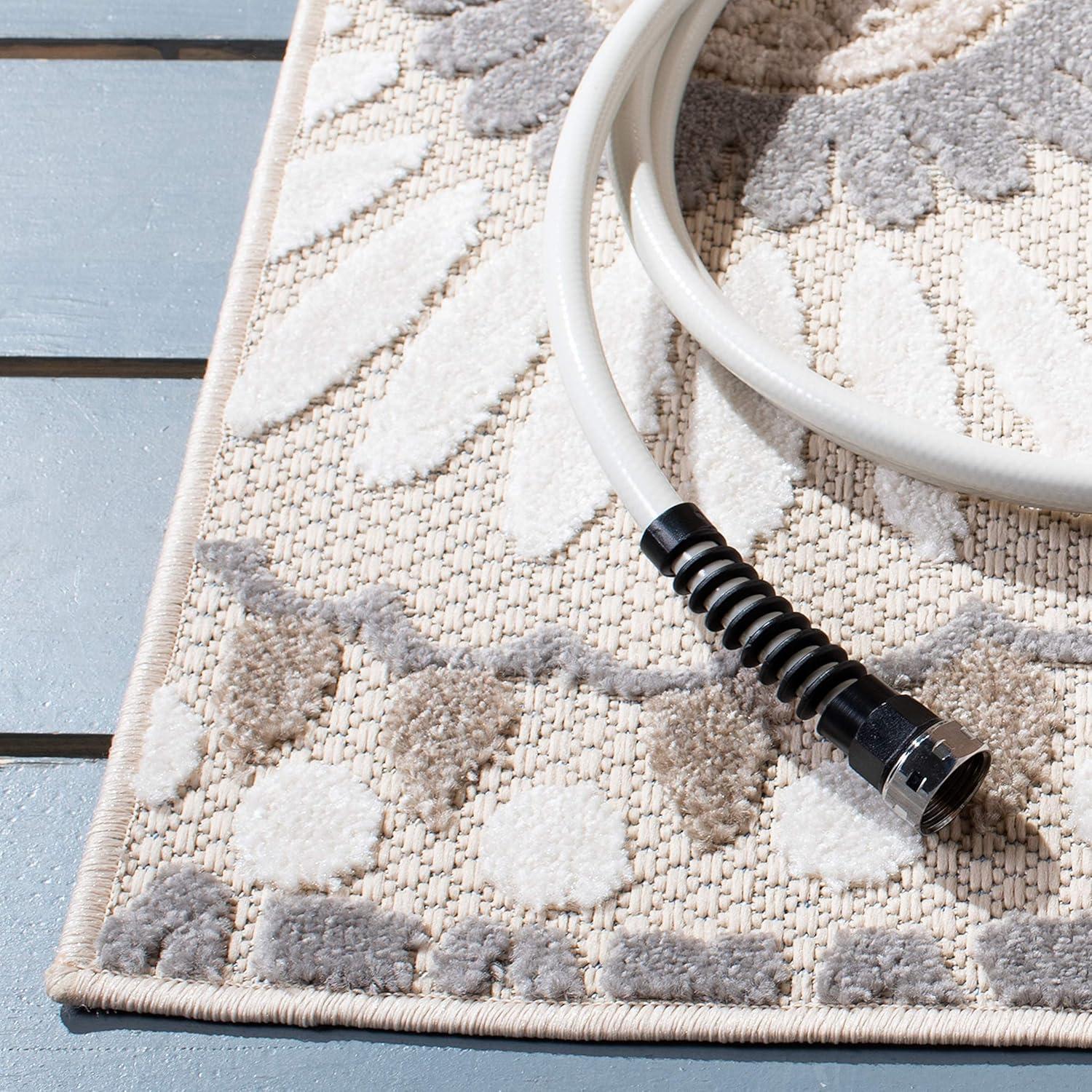 image:imageSAFAVIEH Washable Rug Outdoor Cabana Collection 8 x 10 Grey amp Ivory NonShedding amp Easy to Clean Ideal for Patio Backyard Mudroom CBN382FGreyIvory