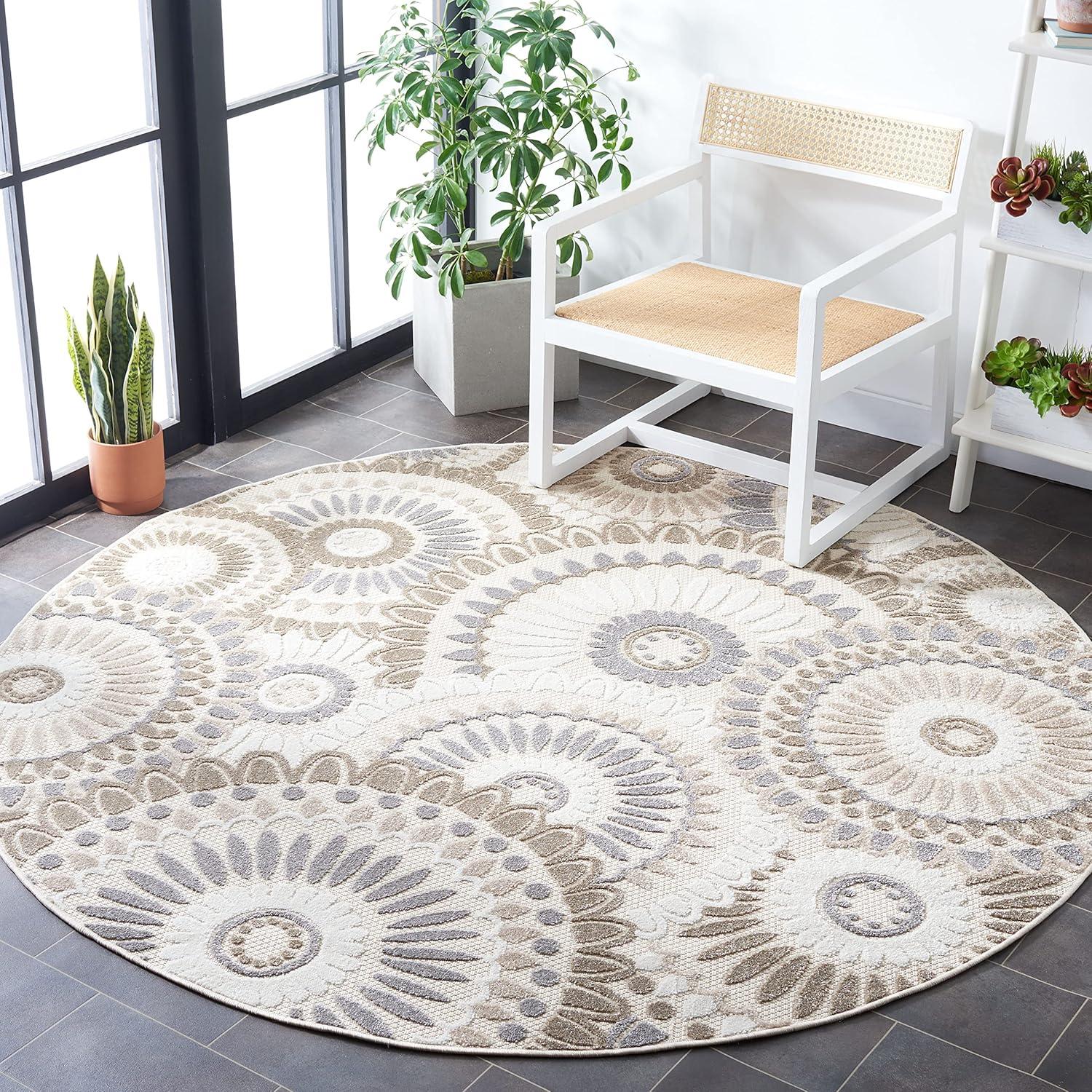 image:imageSAFAVIEH Washable Rug Outdoor Cabana Collection 8 x 10 Grey amp Ivory NonShedding amp Easy to Clean Ideal for Patio Backyard Mudroom CBN382FGreyIvory