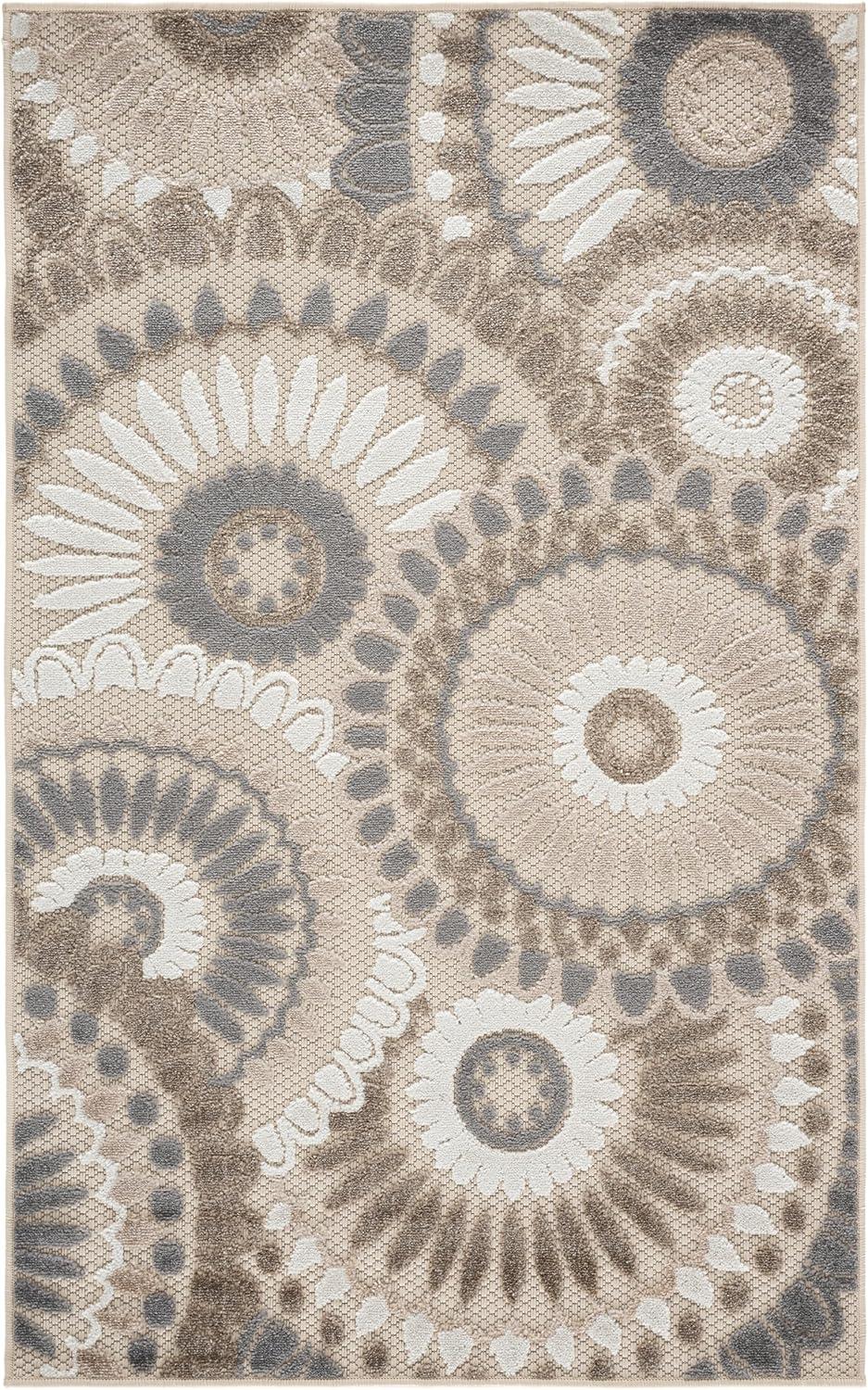 image:imageSAFAVIEH Washable Rug Outdoor Cabana Collection 8 x 10 Grey amp Ivory NonShedding amp Easy to Clean Ideal for Patio Backyard Mudroom CBN382FGreyIvory