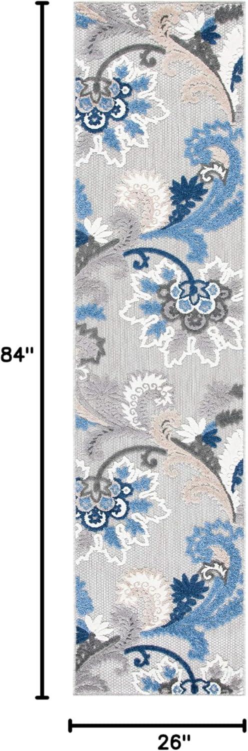 image:imageSAFAVIEH Washable Rug Outdoor Cabana Collection 8 x 10 Ivory amp Blue NonShedding amp Easy to Clean Ideal for Patio Backyard Mudroom CBN305AGreyBlue