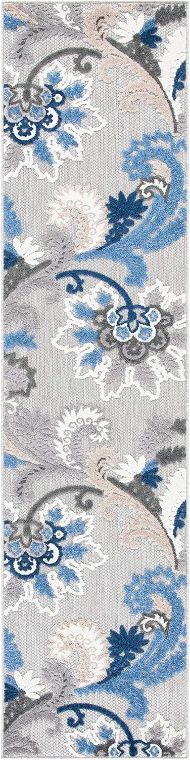 image:imageSAFAVIEH Washable Rug Outdoor Cabana Collection 8 x 10 Ivory amp Blue NonShedding amp Easy to Clean Ideal for Patio Backyard Mudroom CBN305AGreyBlue