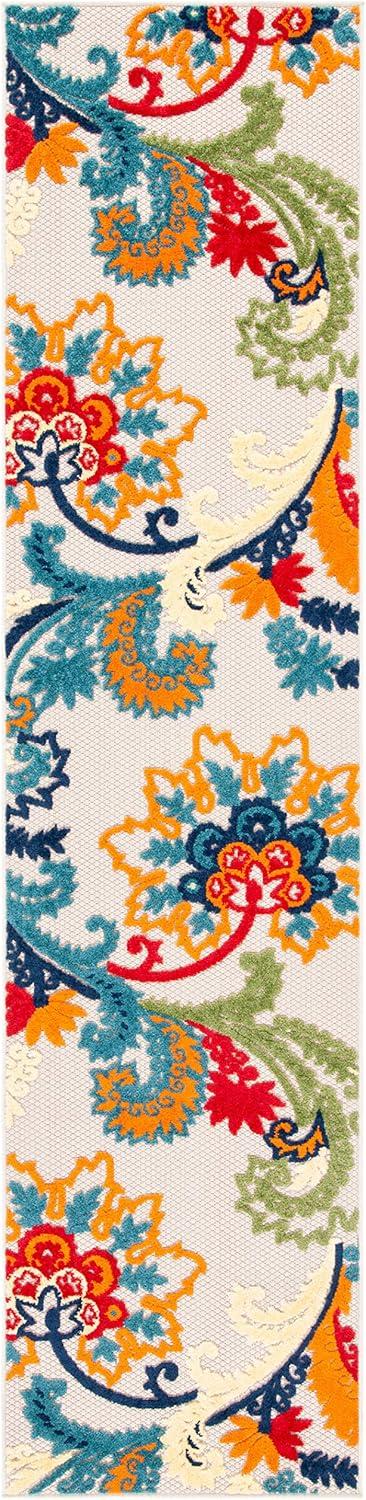 image:imageSAFAVIEH Washable Rug Outdoor Cabana Collection 8 x 10 Ivory amp Blue NonShedding amp Easy to Clean Ideal for Patio Backyard Mudroom CBN305AIvoryBlue