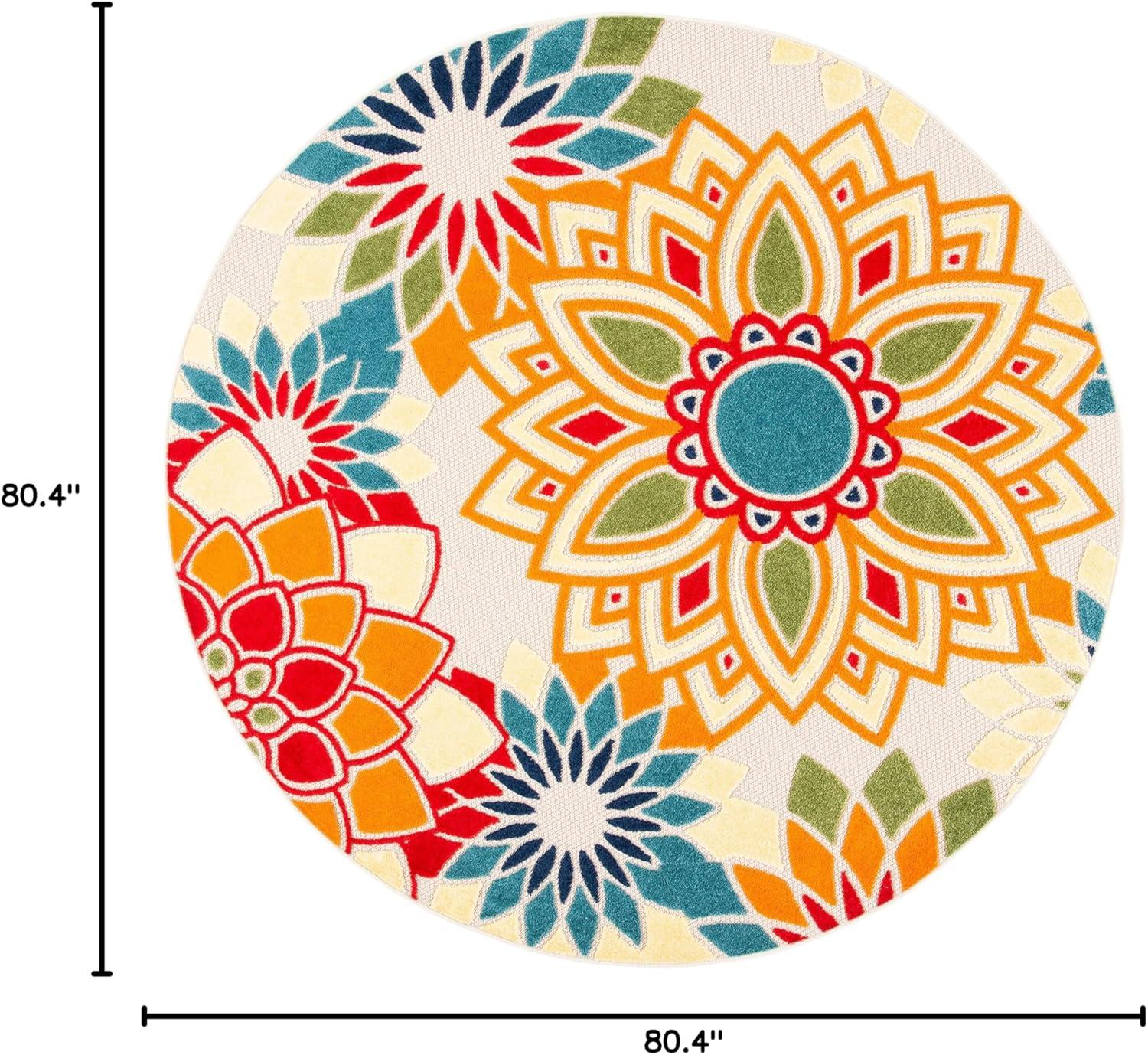 image:imageSAFAVIEH Washable Rug Outdoor Cabana Collection 8 x 10 Ivory amp Orange NonShedding amp Easy to Clean Ideal for Patio Backyard Mudroom CBN328AIvoryOrange