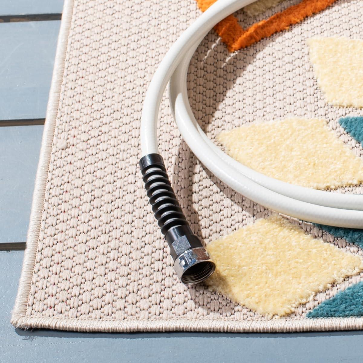 image:imageSAFAVIEH Washable Rug Outdoor Cabana Collection 8 x 10 Ivory amp Orange NonShedding amp Easy to Clean Ideal for Patio Backyard Mudroom CBN328AIvoryOrange