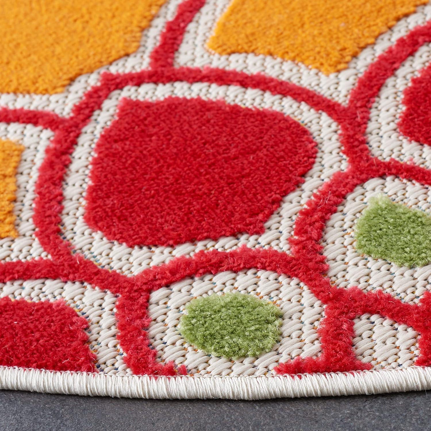 image:imageSAFAVIEH Washable Rug Outdoor Cabana Collection 8 x 10 Ivory amp Orange NonShedding amp Easy to Clean Ideal for Patio Backyard Mudroom CBN328AIvoryOrange