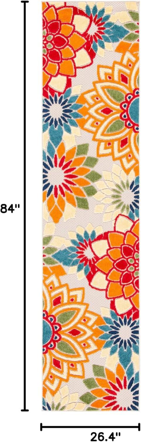 image:imageSAFAVIEH Washable Rug Outdoor Cabana Collection 8 x 10 Ivory amp Orange NonShedding amp Easy to Clean Ideal for Patio Backyard Mudroom CBN328AIvoryOrange