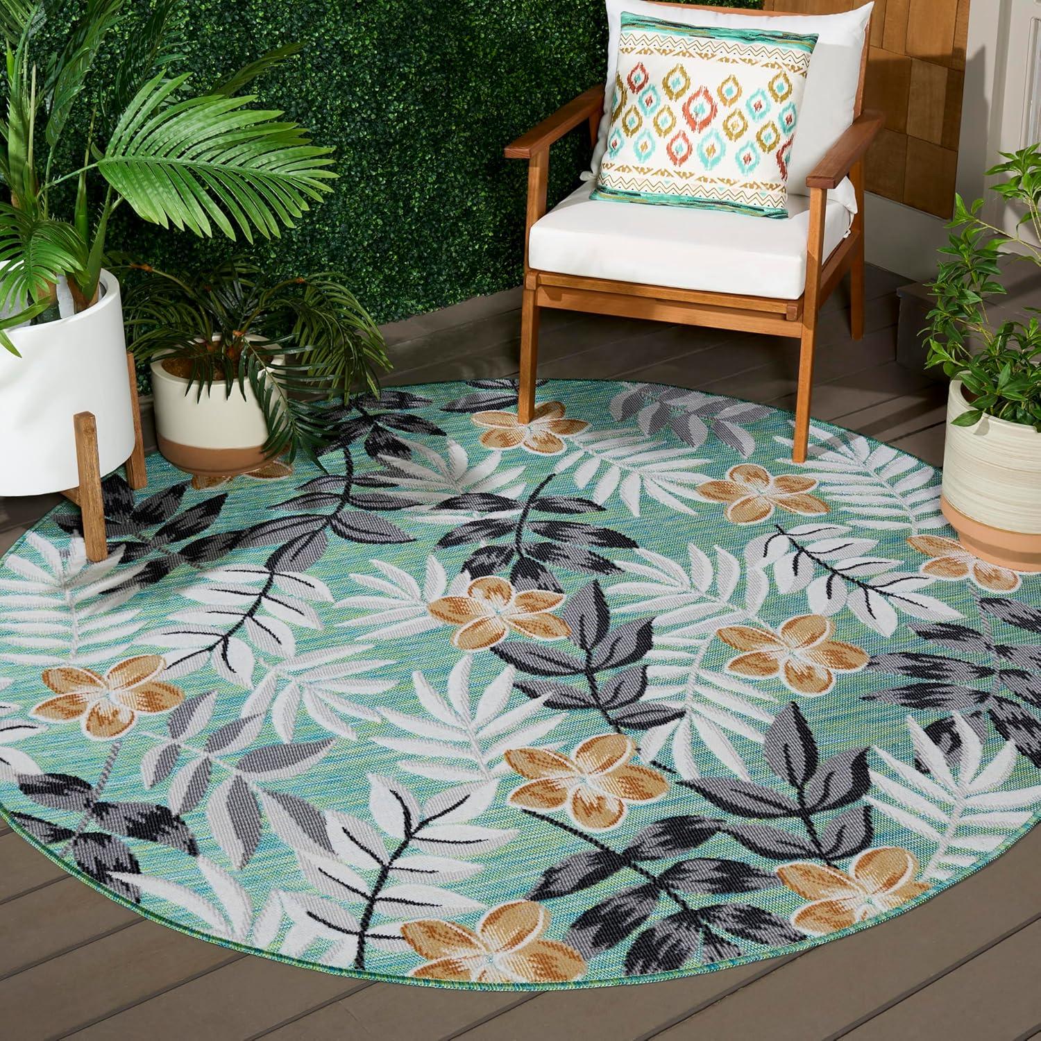 image:imageSAFAVIEH Washable Rug Outdoor Cabana Collection 9 x 12 Blue amp Grey NonShedding amp Easy to Clean Ideal for Patio Backyard Mudroom CBN405MBlue GreenGrey