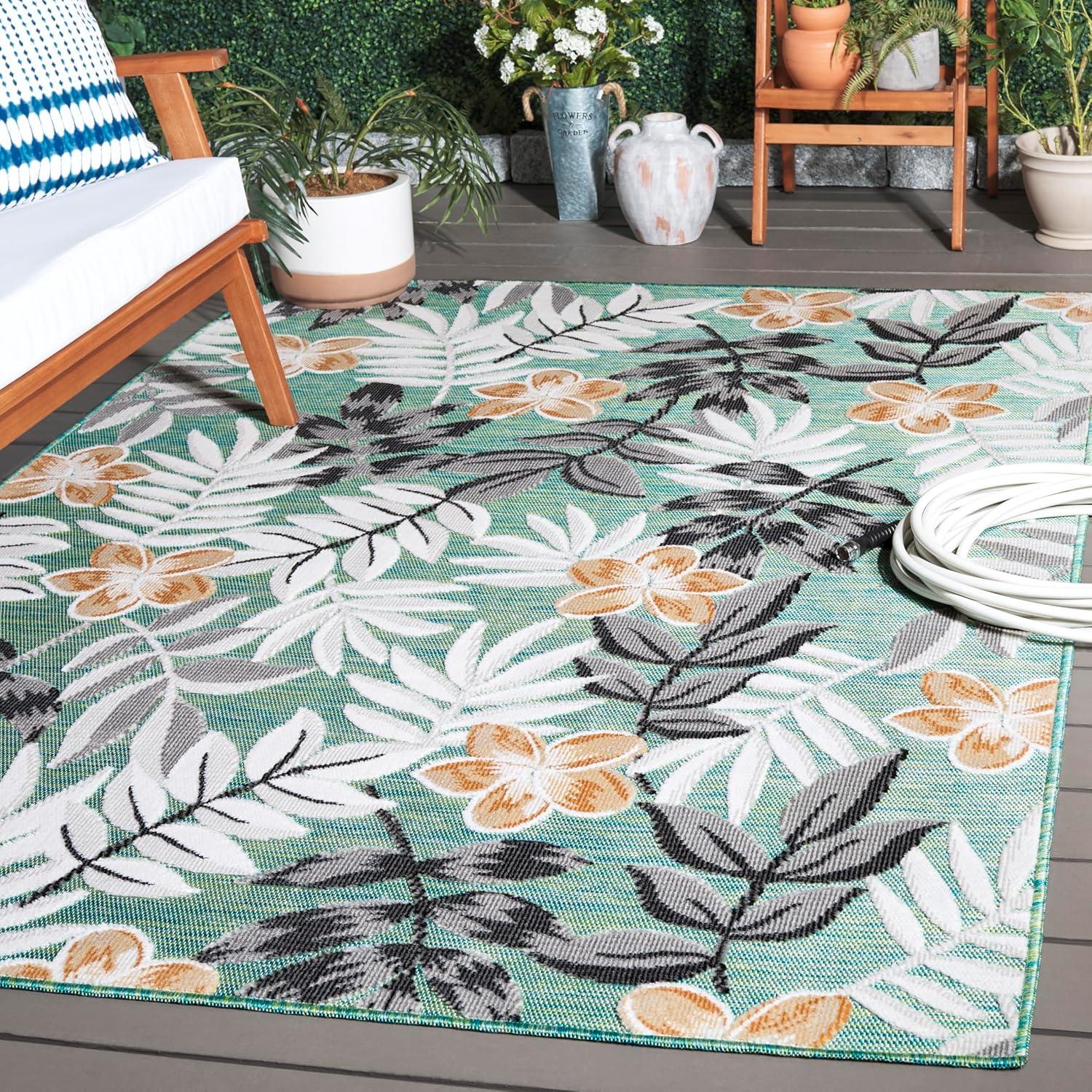 image:imageSAFAVIEH Washable Rug Outdoor Cabana Collection 9 x 12 Blue amp Grey NonShedding amp Easy to Clean Ideal for Patio Backyard Mudroom CBN405MBlue GreenGrey