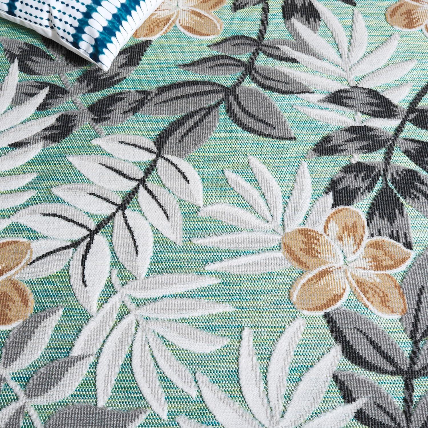 image:imageSAFAVIEH Washable Rug Outdoor Cabana Collection 9 x 12 Blue amp Grey NonShedding amp Easy to Clean Ideal for Patio Backyard Mudroom CBN405MBlue GreenGrey