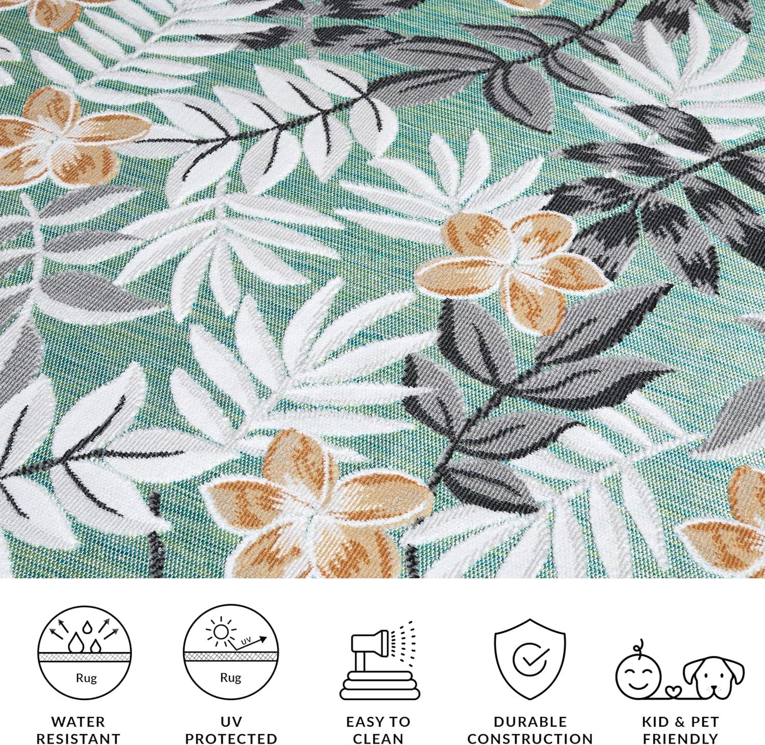 image:imageSAFAVIEH Washable Rug Outdoor Cabana Collection 9 x 12 Blue amp Grey NonShedding amp Easy to Clean Ideal for Patio Backyard Mudroom CBN405MBlue GreenGrey