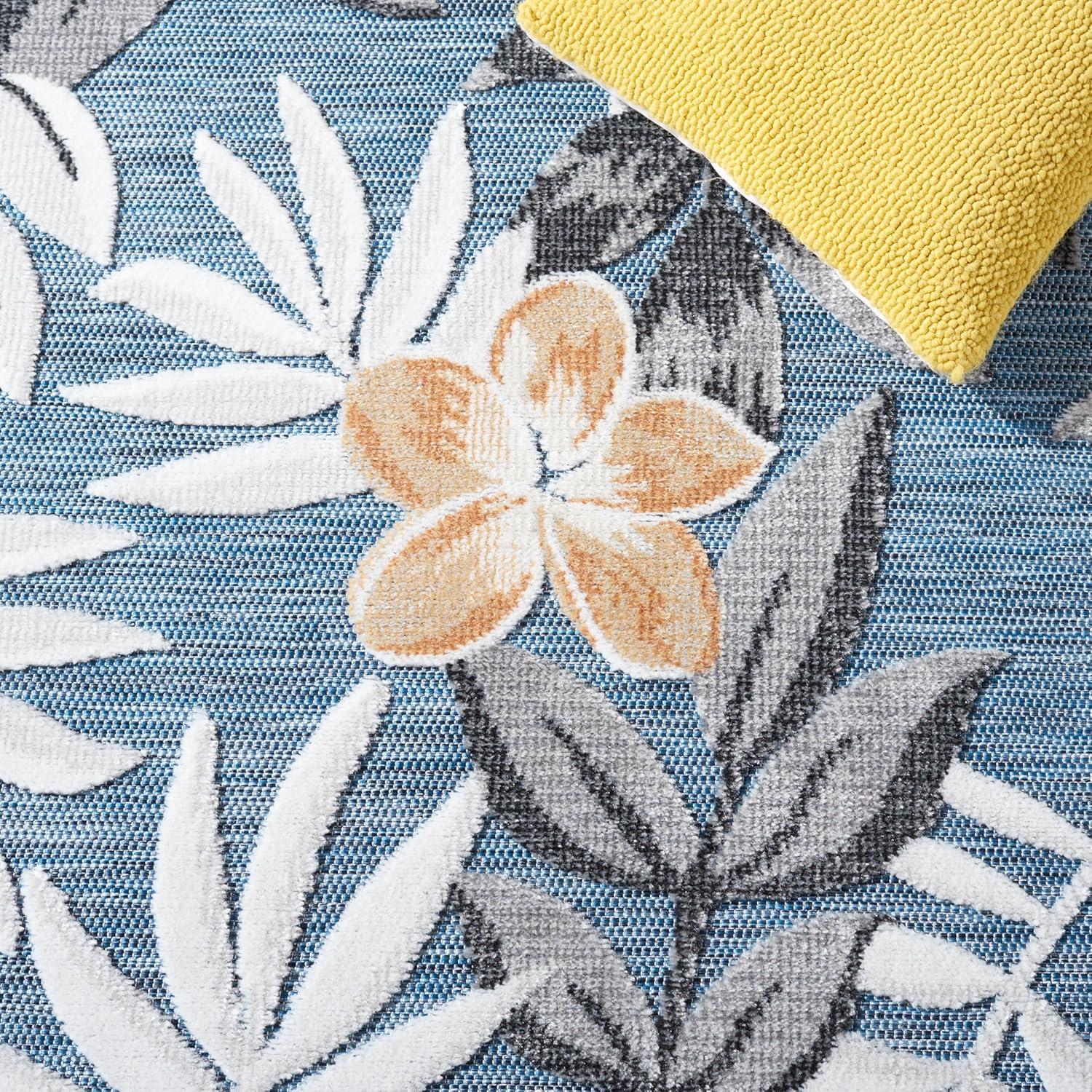 image:imageSAFAVIEH Washable Rug Outdoor Cabana Collection 9 x 12 Blue amp Grey NonShedding amp Easy to Clean Ideal for Patio Backyard Mudroom CBN405MBlueGrey