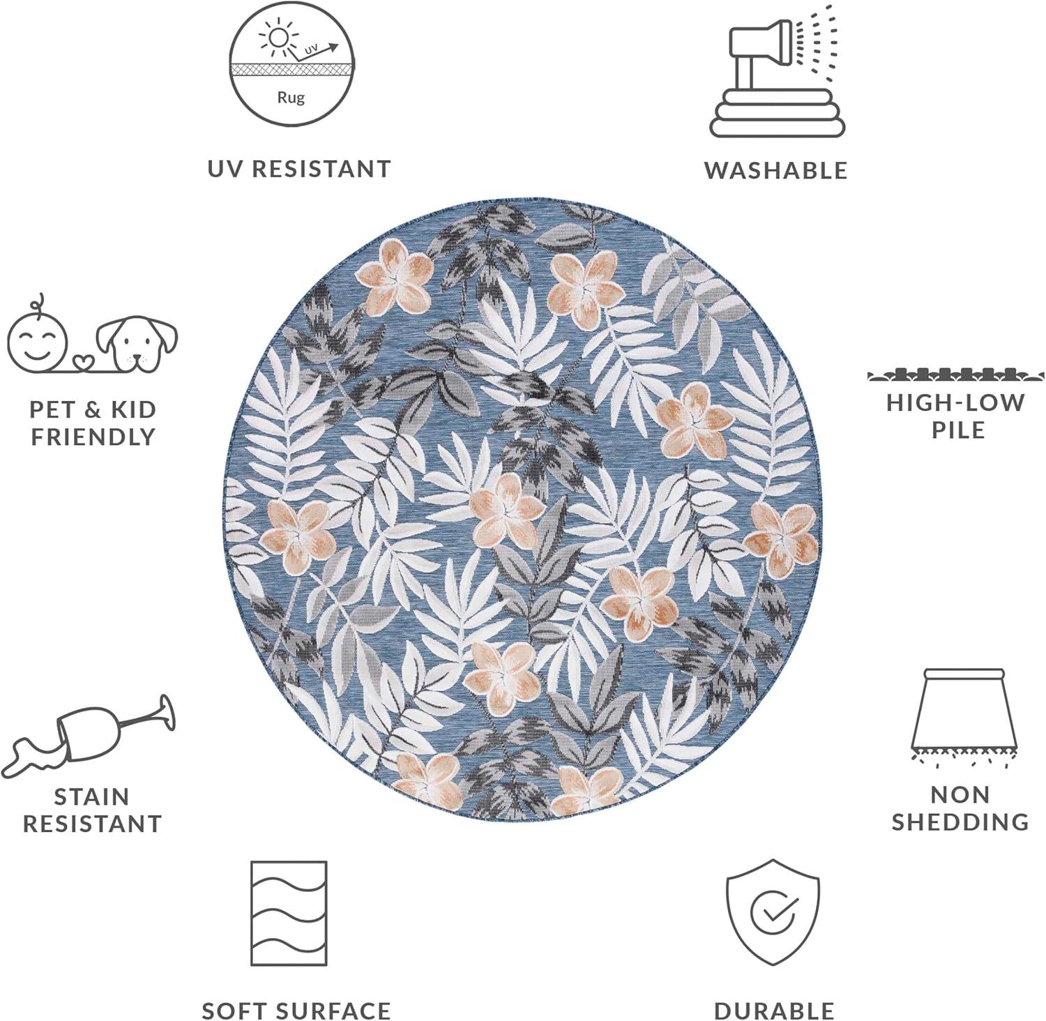image:imageSAFAVIEH Washable Rug Outdoor Cabana Collection 9 x 12 Blue amp Grey NonShedding amp Easy to Clean Ideal for Patio Backyard Mudroom CBN405MBlueGrey