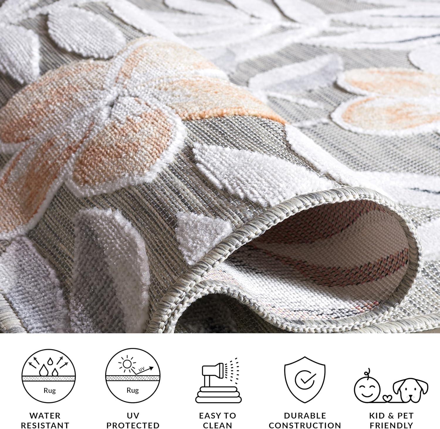 image:imageSAFAVIEH Washable Rug Outdoor Cabana Collection 9 x 12 Blue amp Grey NonShedding amp Easy to Clean Ideal for Patio Backyard Mudroom CBN405MGreyIvory