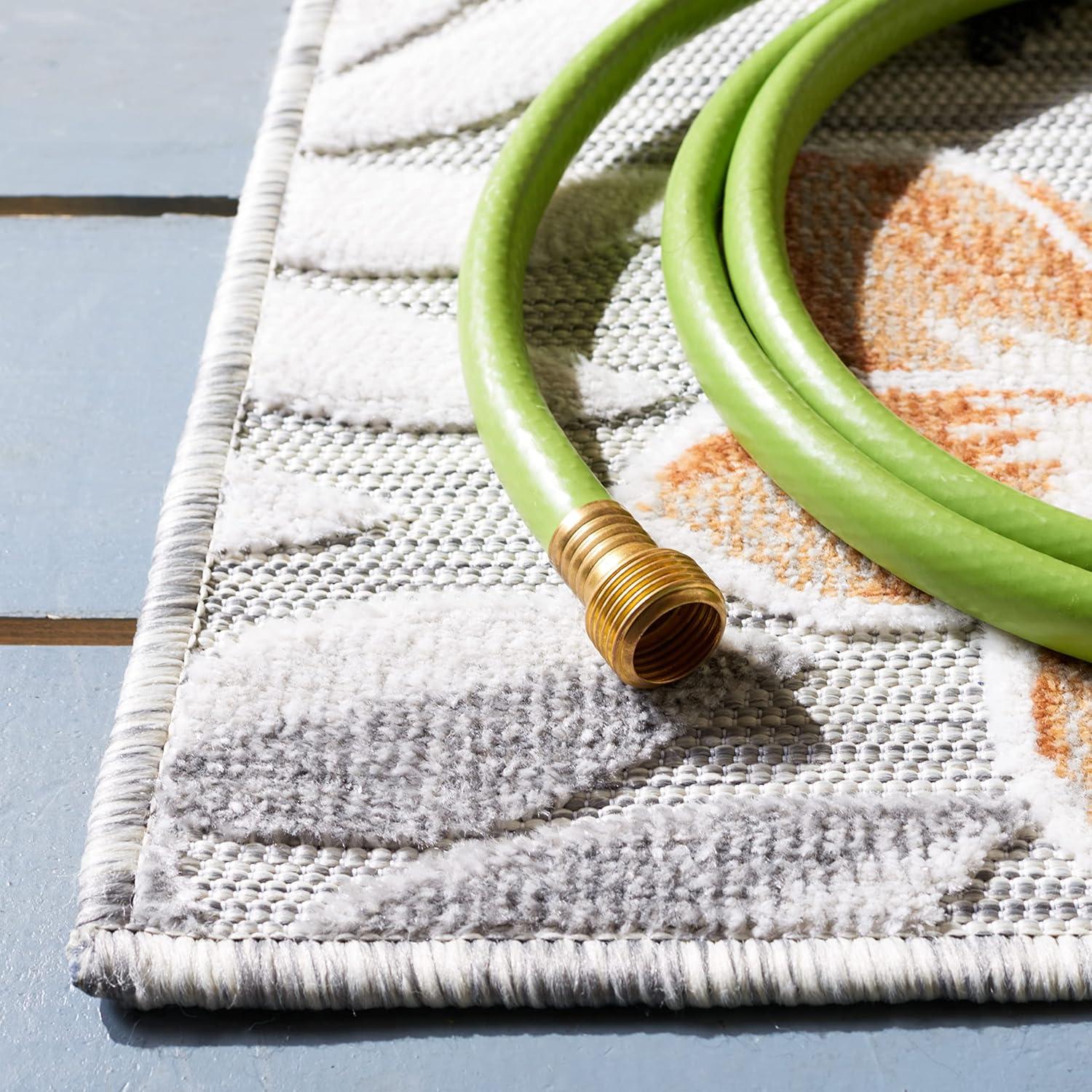 image:imageSAFAVIEH Washable Rug Outdoor Cabana Collection 9 x 12 Blue amp Grey NonShedding amp Easy to Clean Ideal for Patio Backyard Mudroom CBN405MGreyIvory