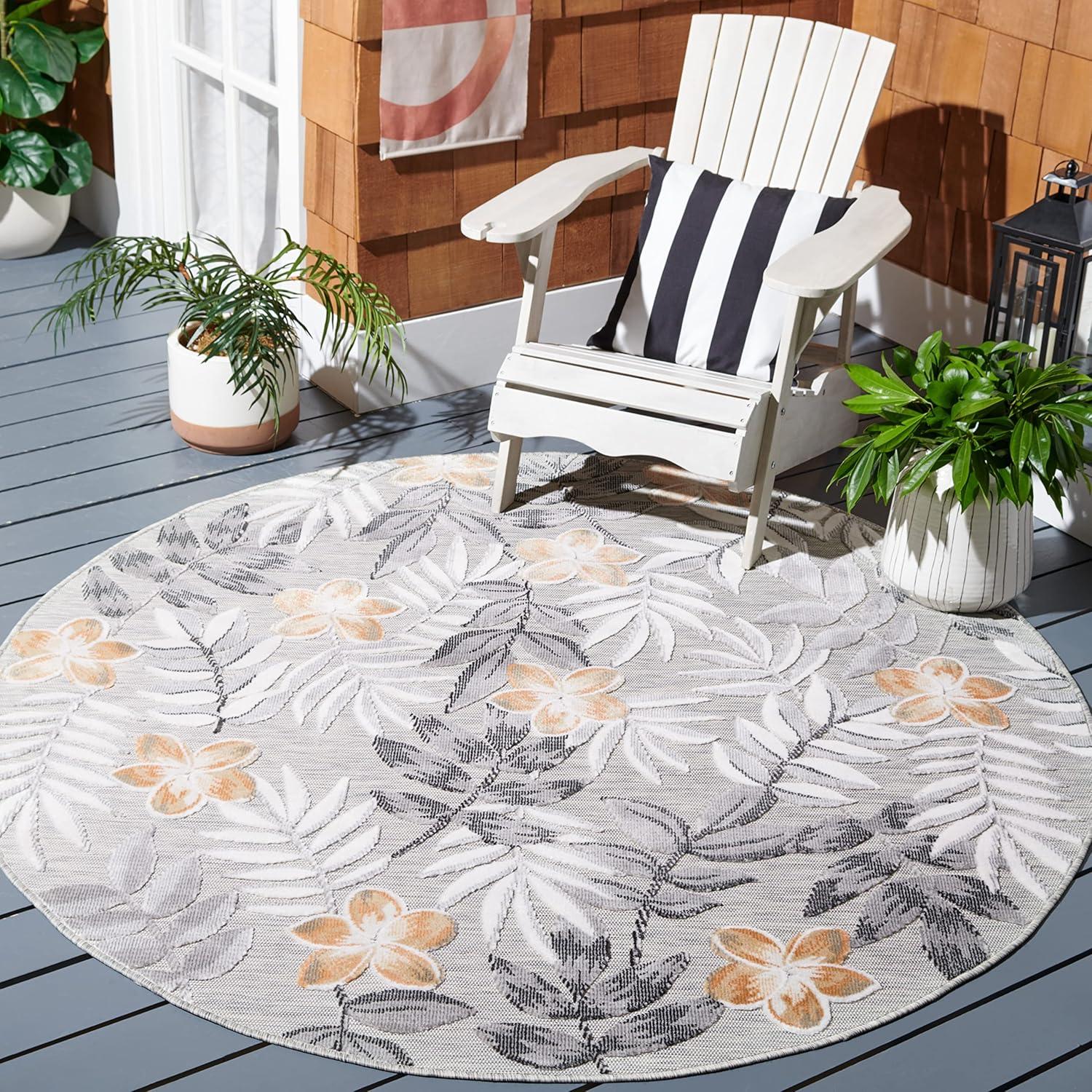 image:imageSAFAVIEH Washable Rug Outdoor Cabana Collection 9 x 12 Blue amp Grey NonShedding amp Easy to Clean Ideal for Patio Backyard Mudroom CBN405MGreyIvory