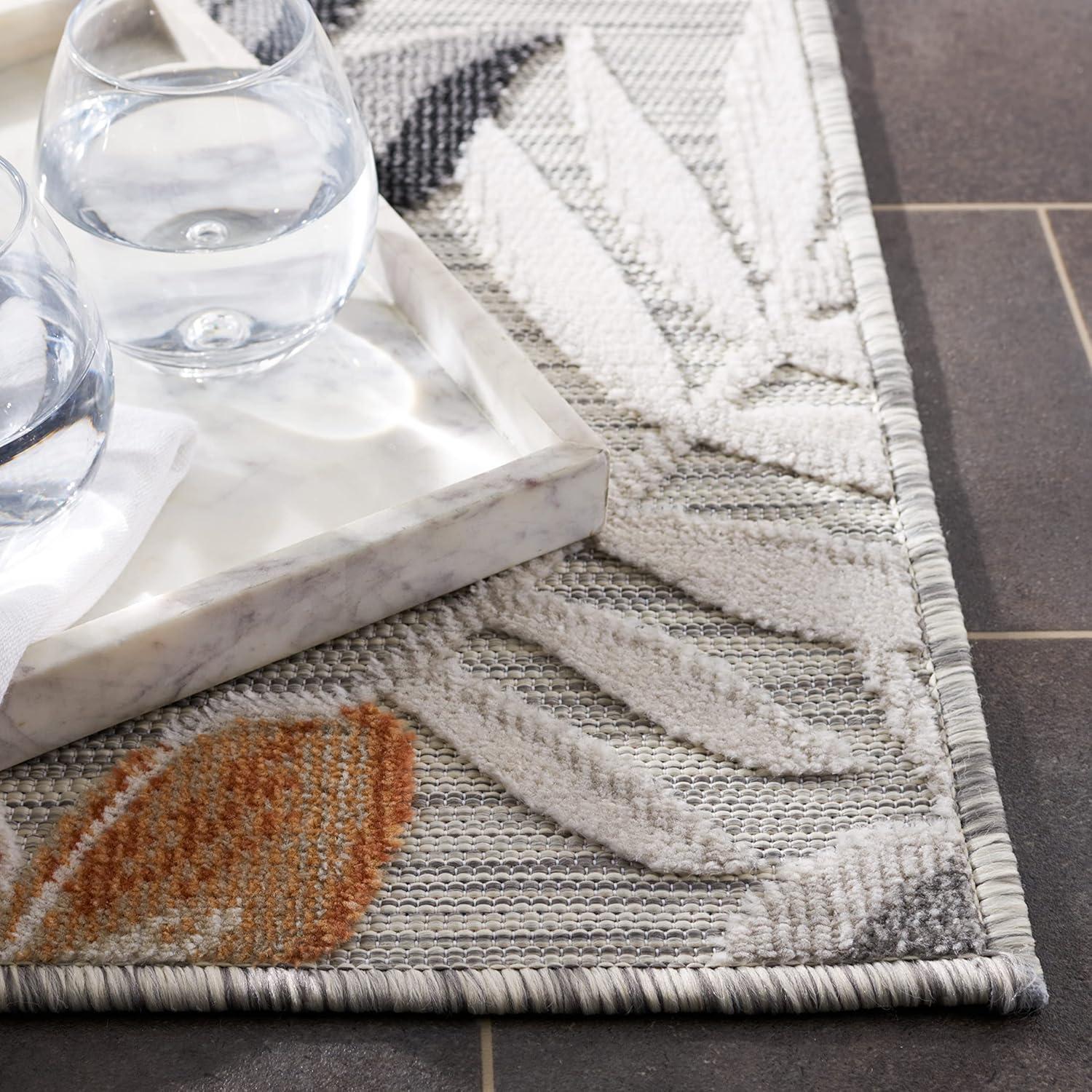 image:imageSAFAVIEH Washable Rug Outdoor Cabana Collection 9 x 12 Blue amp Grey NonShedding amp Easy to Clean Ideal for Patio Backyard Mudroom CBN405MGreyIvory