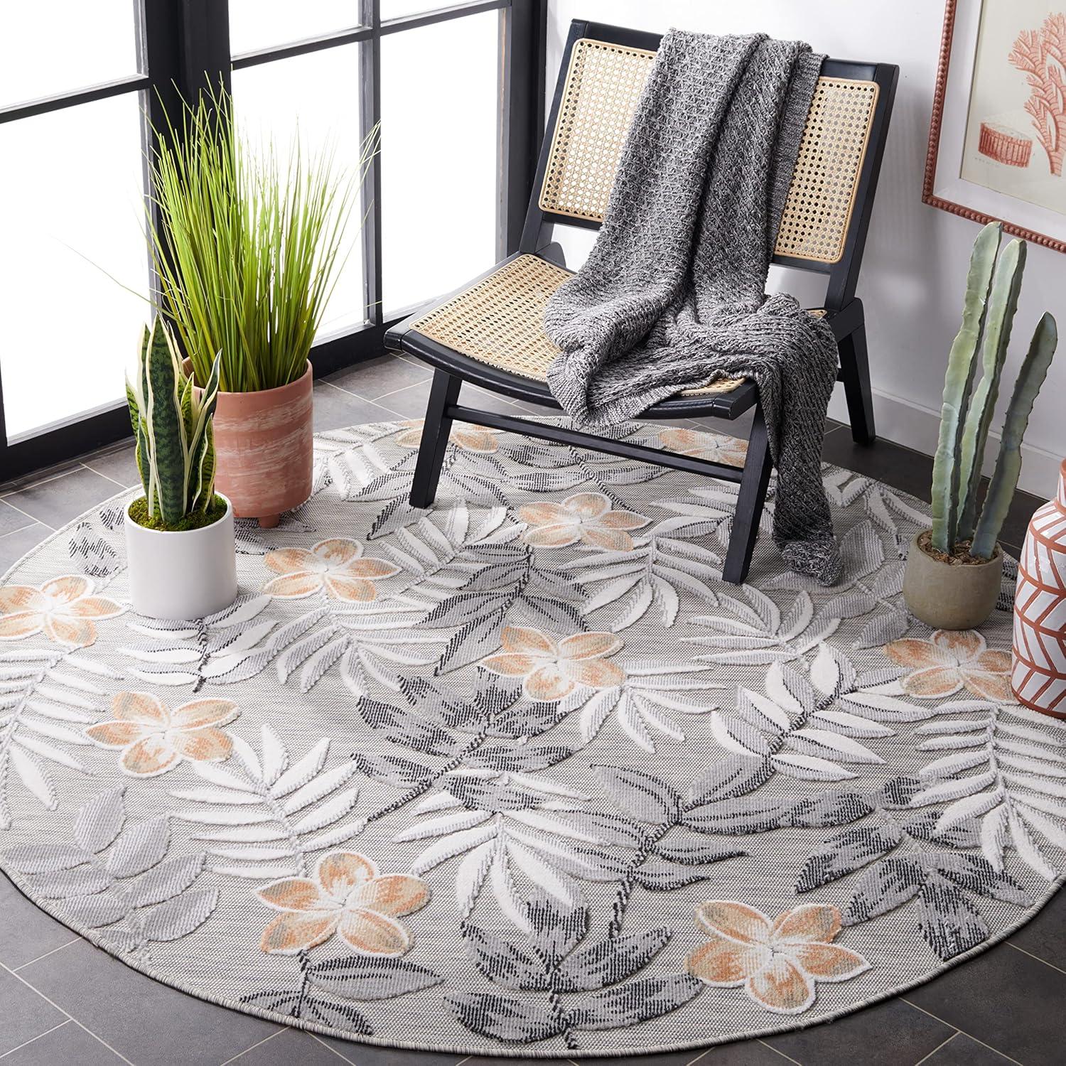 image:imageSAFAVIEH Washable Rug Outdoor Cabana Collection 9 x 12 Blue amp Grey NonShedding amp Easy to Clean Ideal for Patio Backyard Mudroom CBN405MGreyIvory