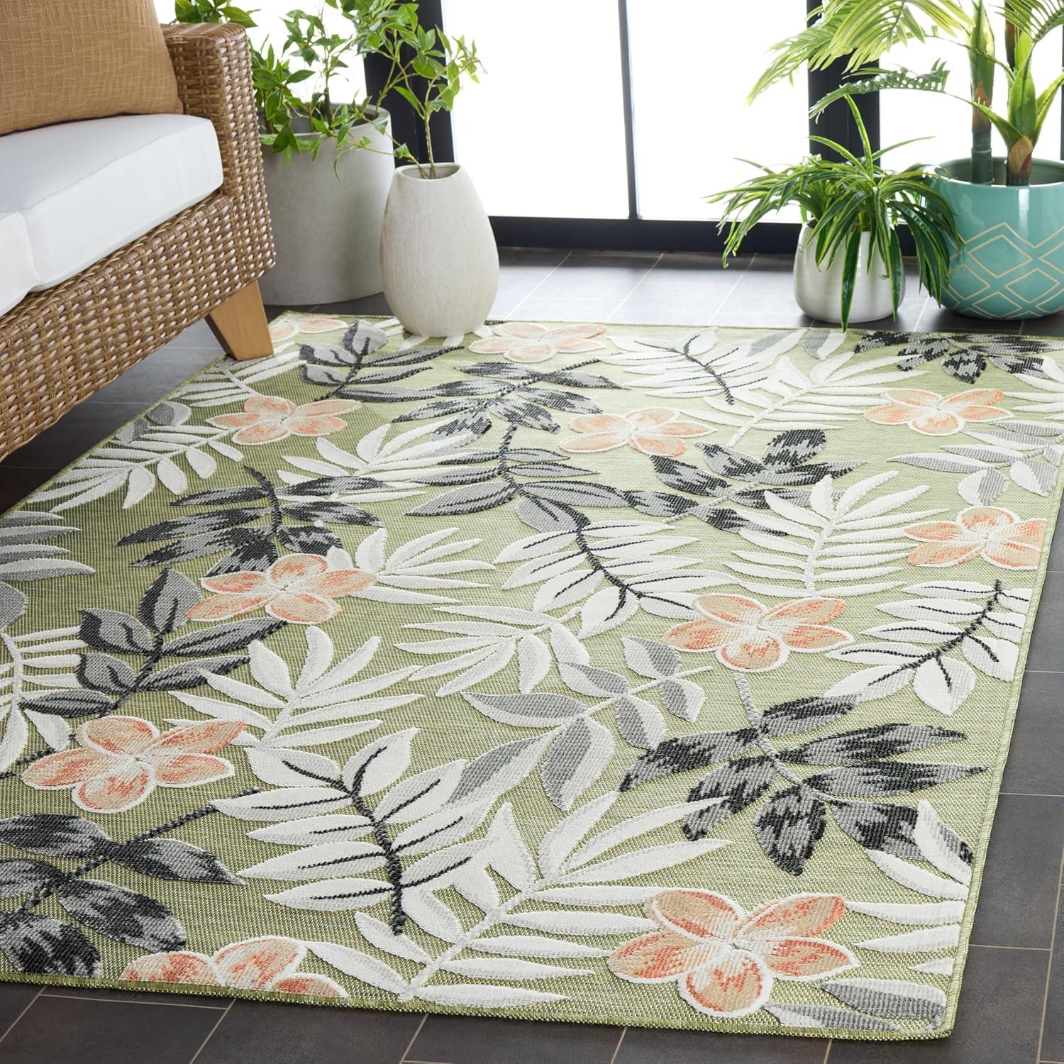 image:imageSAFAVIEH Washable Rug Outdoor Cabana Collection 9 x 12 Blue amp Grey NonShedding amp Easy to Clean Ideal for Patio Backyard Mudroom CBN405MOliveGrey