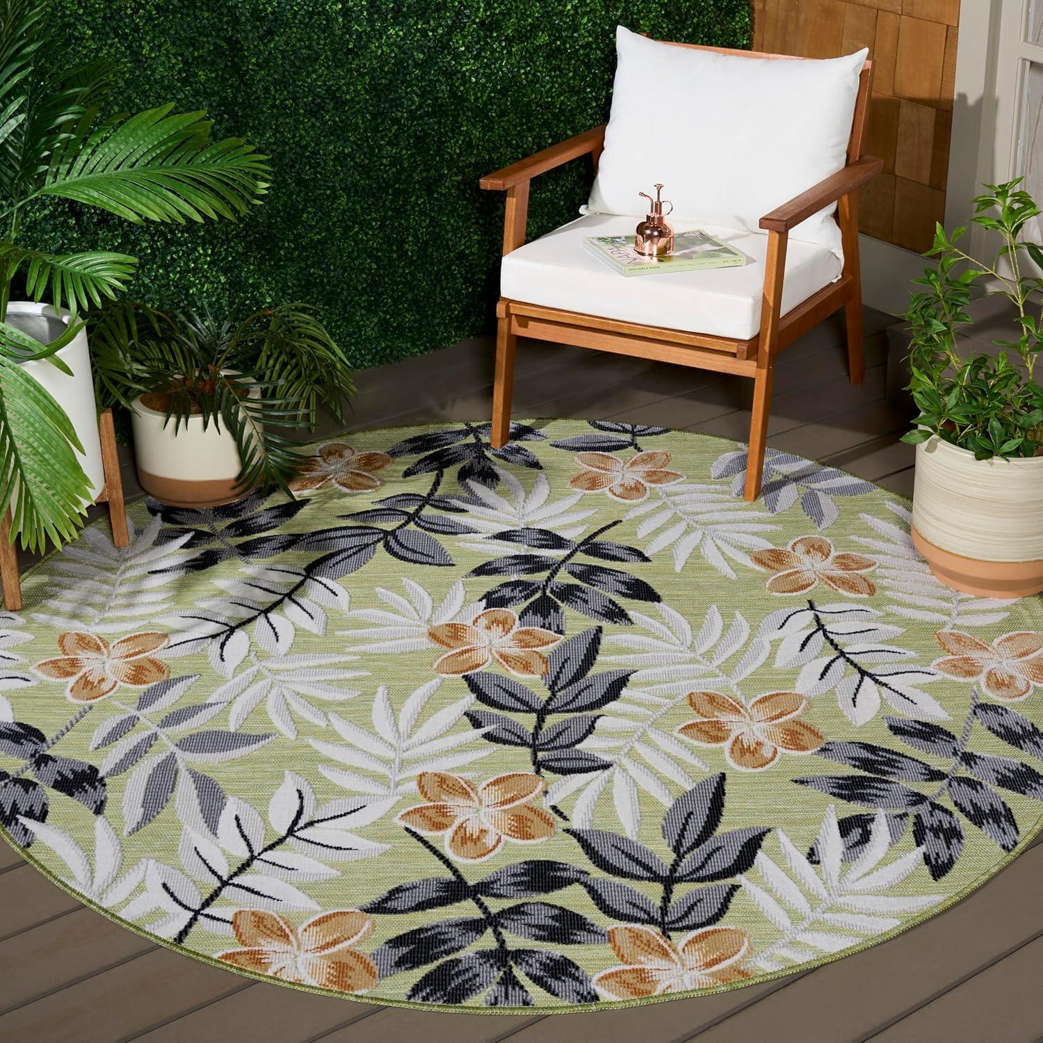 image:imageSAFAVIEH Washable Rug Outdoor Cabana Collection 9 x 12 Blue amp Grey NonShedding amp Easy to Clean Ideal for Patio Backyard Mudroom CBN405MOliveGrey