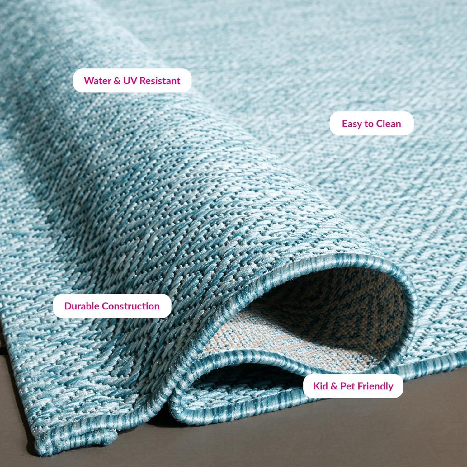 image:imageSAFAVIEH Washable Rug Outdoor Courtyard Collection 10 x 14 Grey NonShedding amp Easy Cleaning Ideal for Patio Backyard Mudroom CY852036811Aqua