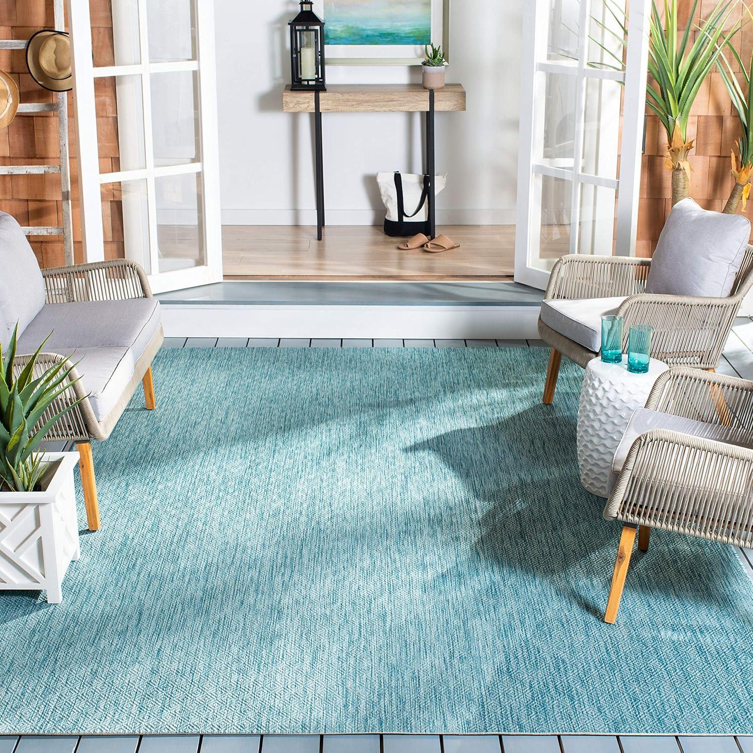 image:imageSAFAVIEH Washable Rug Outdoor Courtyard Collection 10 x 14 Grey NonShedding amp Easy Cleaning Ideal for Patio Backyard Mudroom CY852036811Aqua