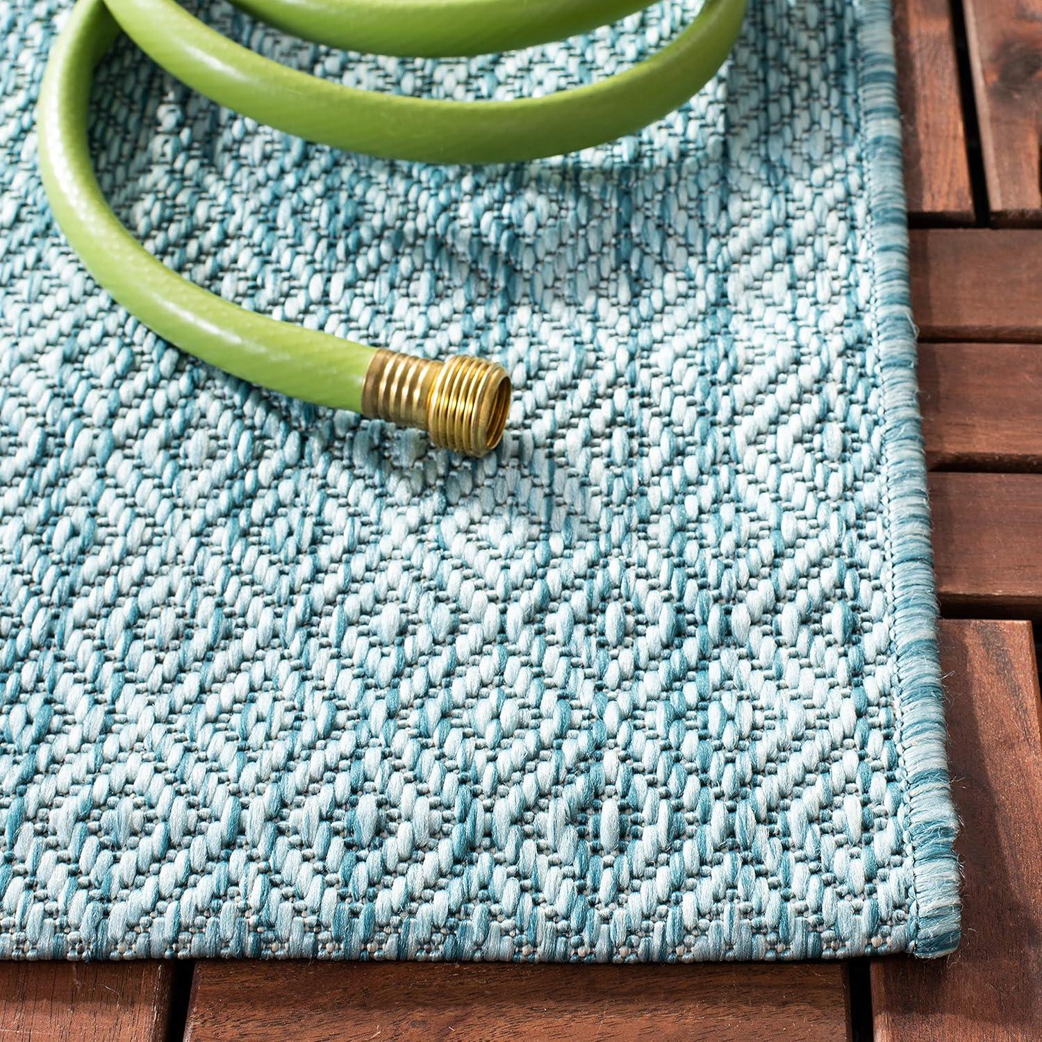 image:imageSAFAVIEH Washable Rug Outdoor Courtyard Collection 10 x 14 Grey NonShedding amp Easy Cleaning Ideal for Patio Backyard Mudroom CY852036811AquaAqua