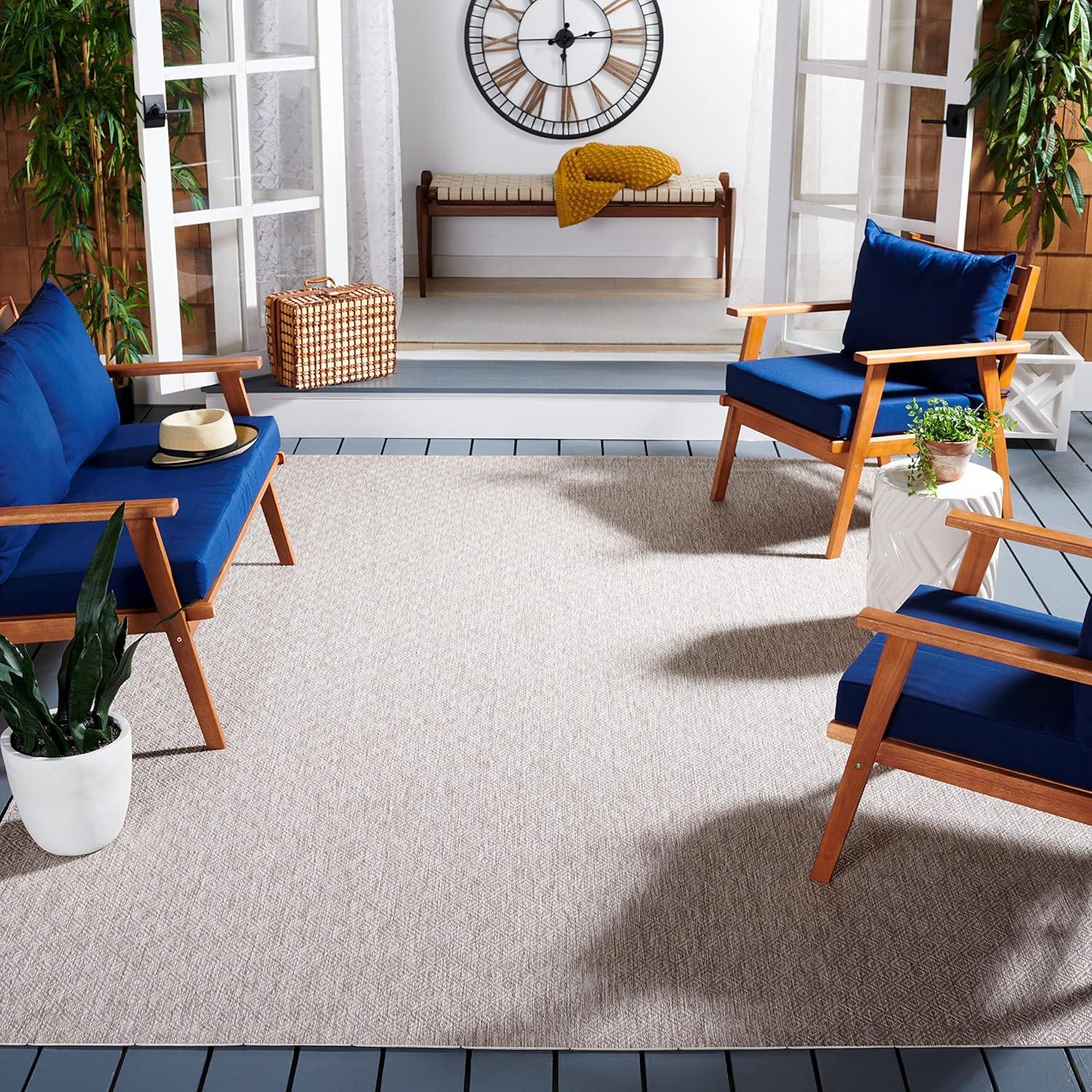image:imageSAFAVIEH Washable Rug Outdoor Courtyard Collection 10 x 14 Grey NonShedding amp Easy Cleaning Ideal for Patio Backyard Mudroom CY852036811Beige