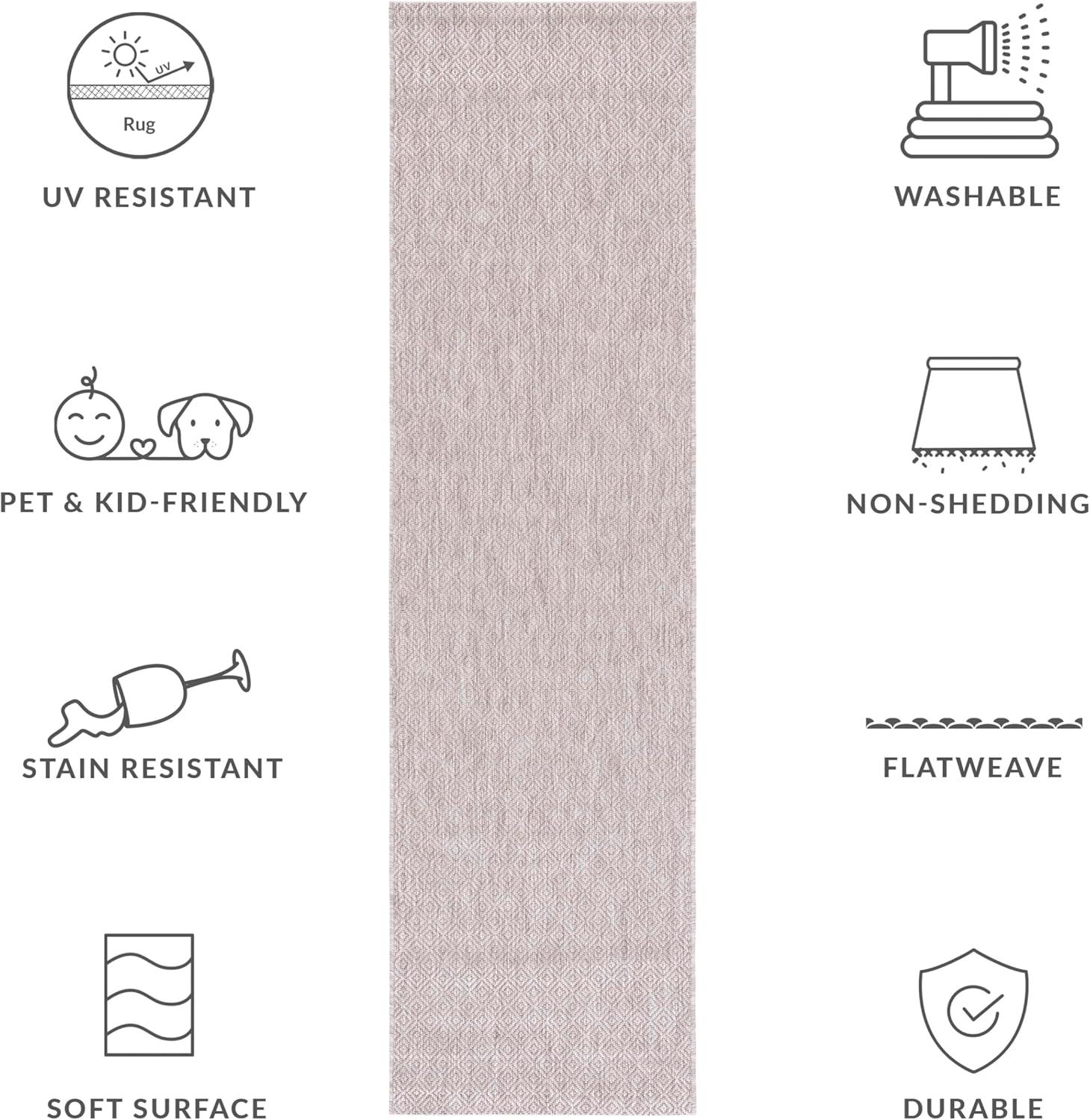 image:imageSAFAVIEH Washable Rug Outdoor Courtyard Collection 10 x 14 Grey NonShedding amp Easy Cleaning Ideal for Patio Backyard Mudroom CY852036811Beige