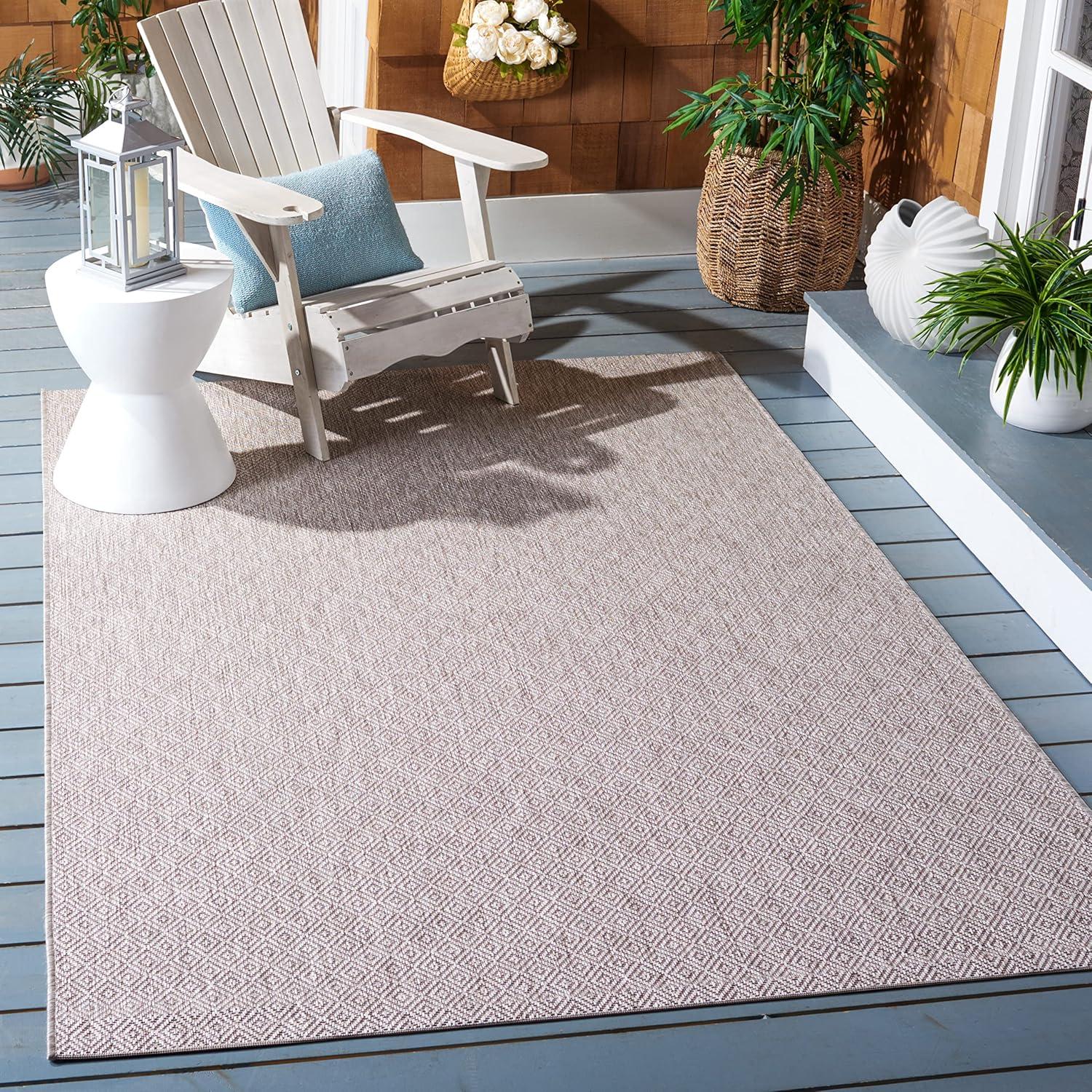 image:imageSAFAVIEH Washable Rug Outdoor Courtyard Collection 10 x 14 Grey NonShedding amp Easy Cleaning Ideal for Patio Backyard Mudroom CY852036811Beige
