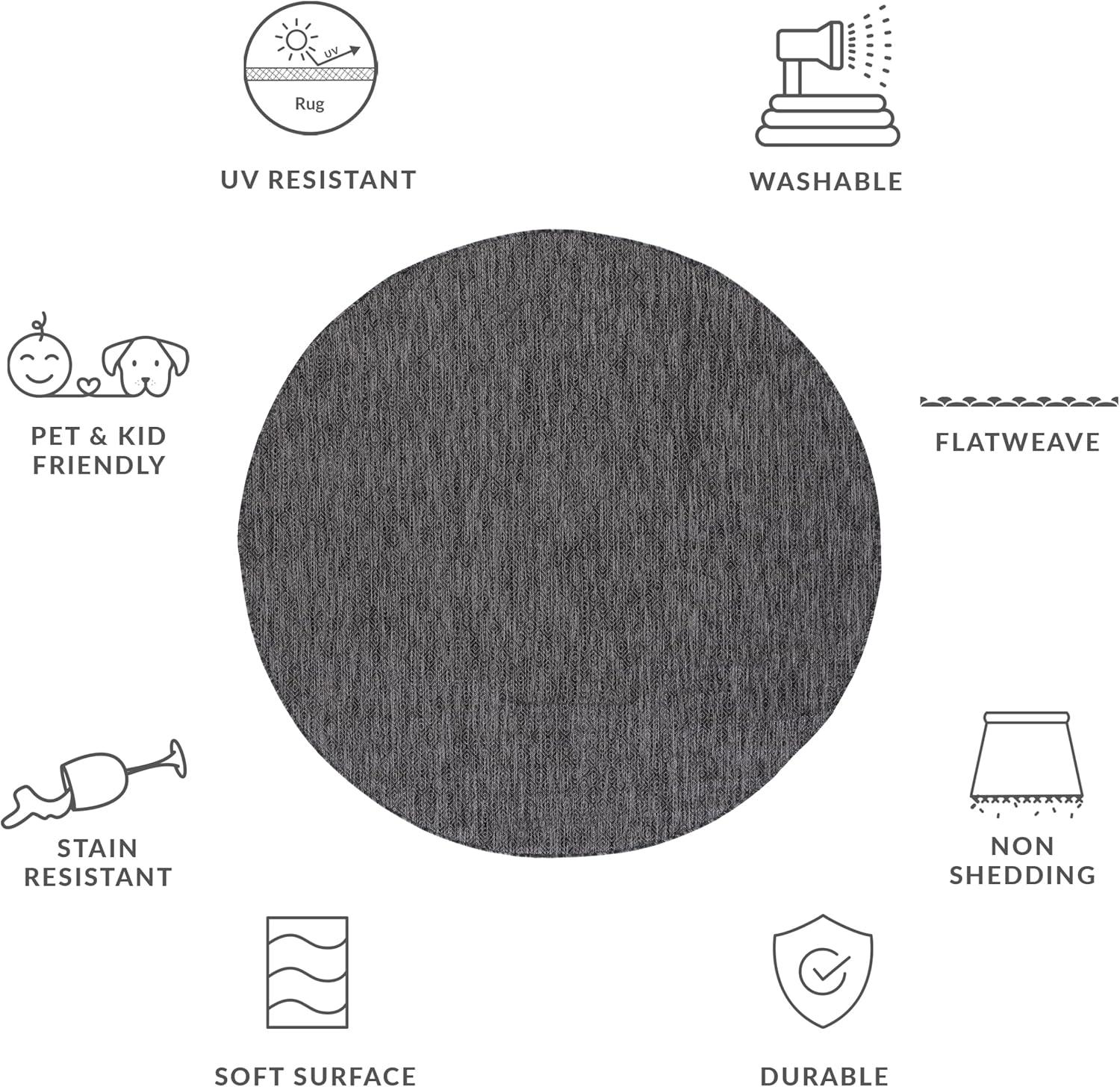 image:imageSAFAVIEH Washable Rug Outdoor Courtyard Collection 10 x 14 Grey NonShedding amp Easy Cleaning Ideal for Patio Backyard Mudroom CY852036811BlackGrey
